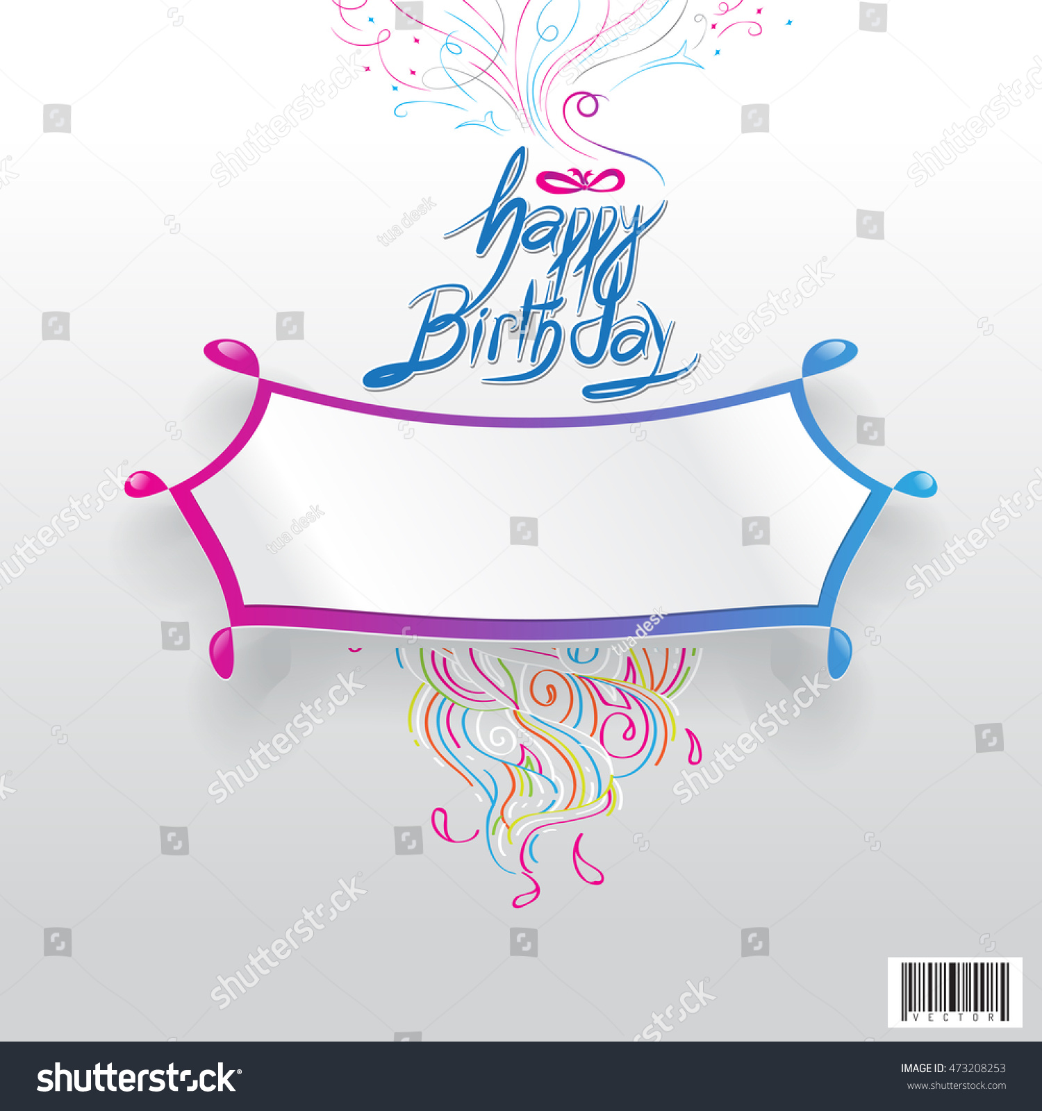 Happy Birthday Typography Design Space Name Stock Vector Royalty Free