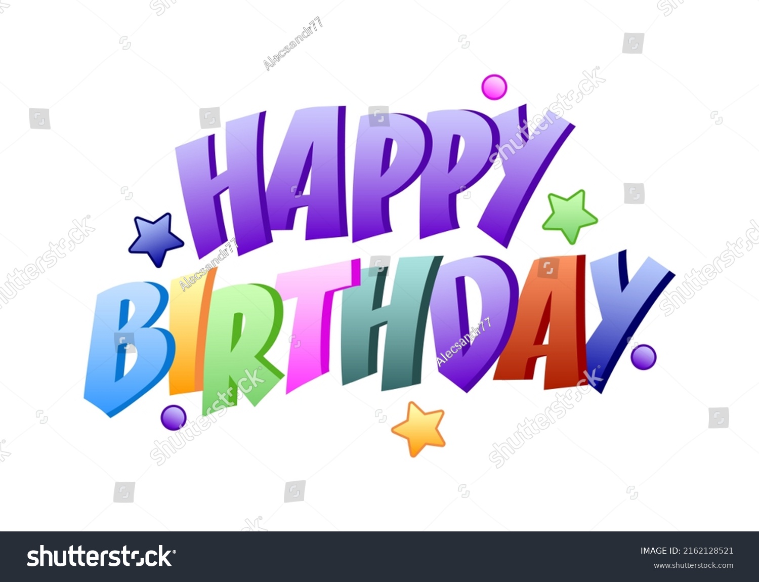 Happy Birthday Typography Vector Illustration Greeting Stock Vector ...