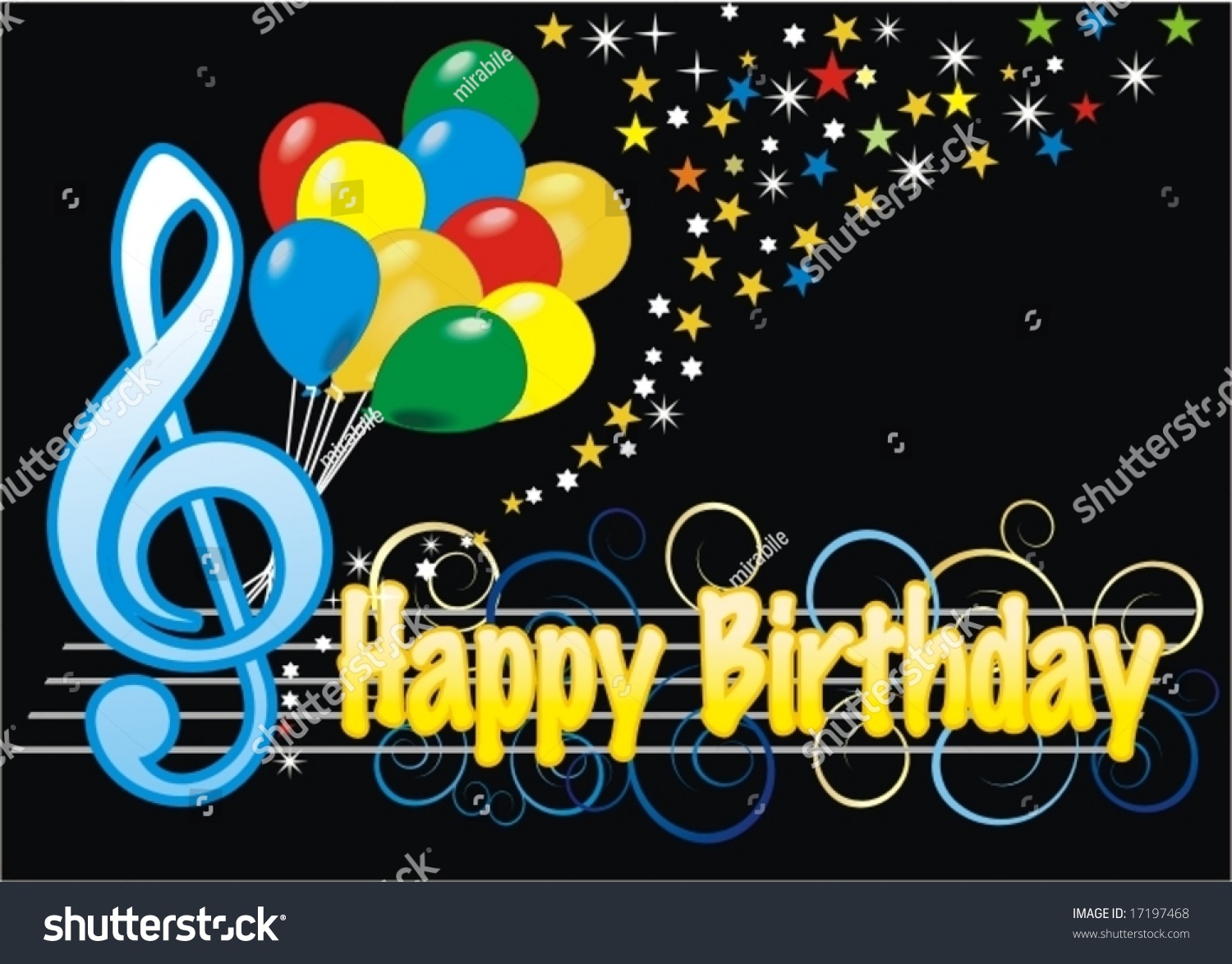 Happy Birthday Vecor Balls Music Stock Vector 17197468 - Shutterstock