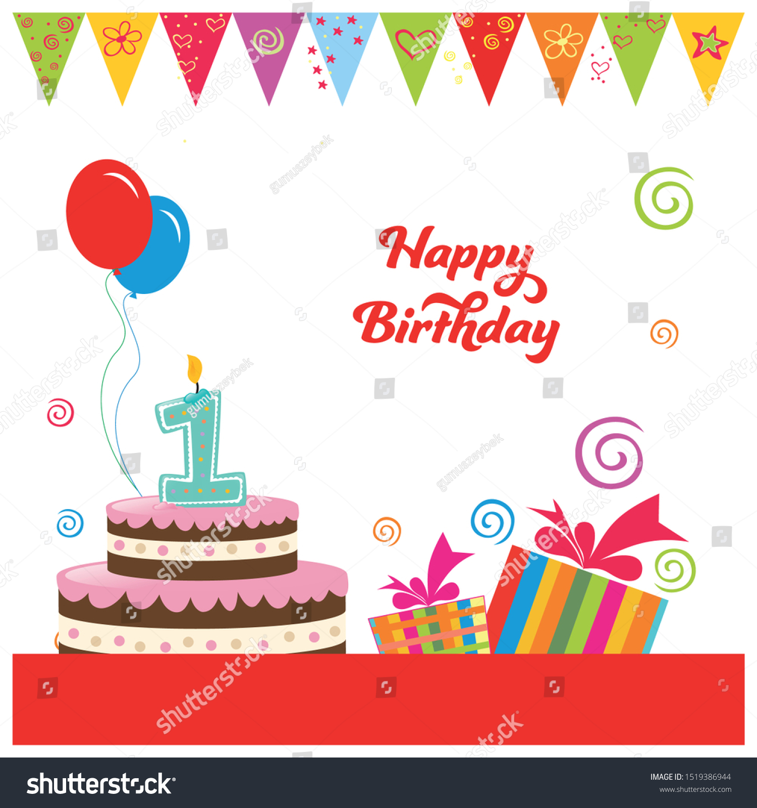 Happy Birthday Vector Greeting Cards Posters Stock Vector Royalty