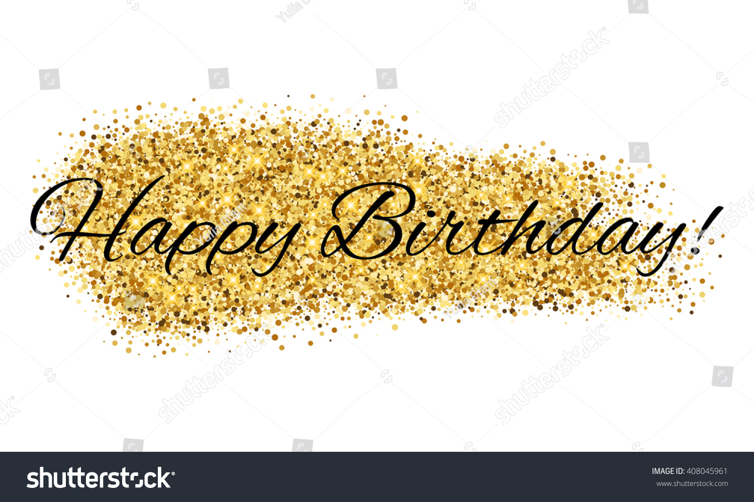 Happy Birthday Vector Icon On Gold Stock Vector 408045961 - Shutterstock