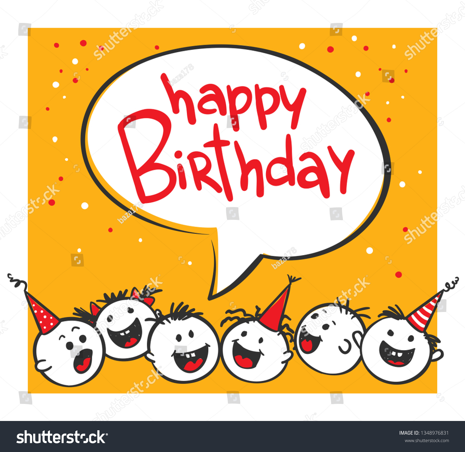 Happy Birthday Vector Illustration Funny Mens Royalty Free Stock