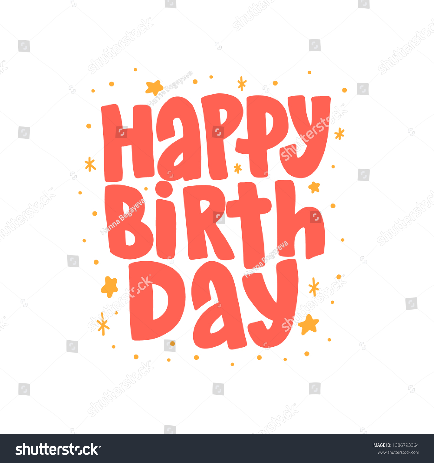 Happy Birthday Vector Lettering Clip Art Stock Vector (Royalty Free ...