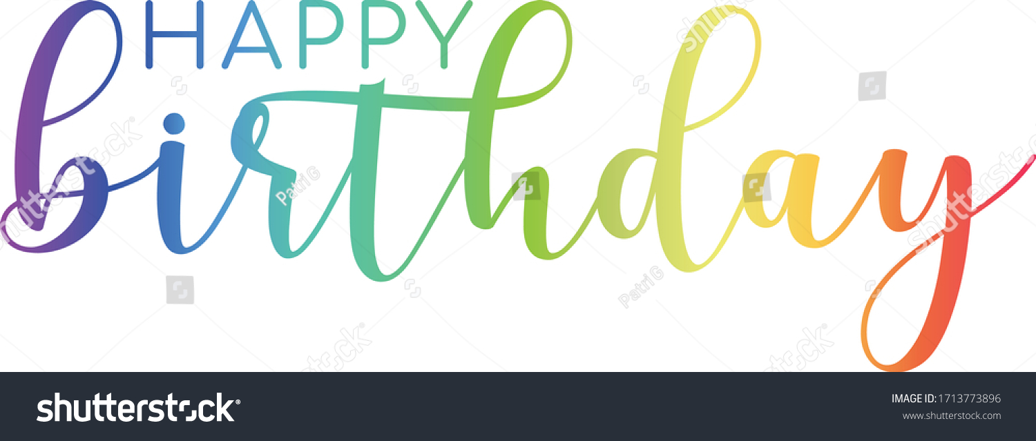 Happy Birthday Vector Rainbow Mixed Typography Stock Vector (Royalty ...