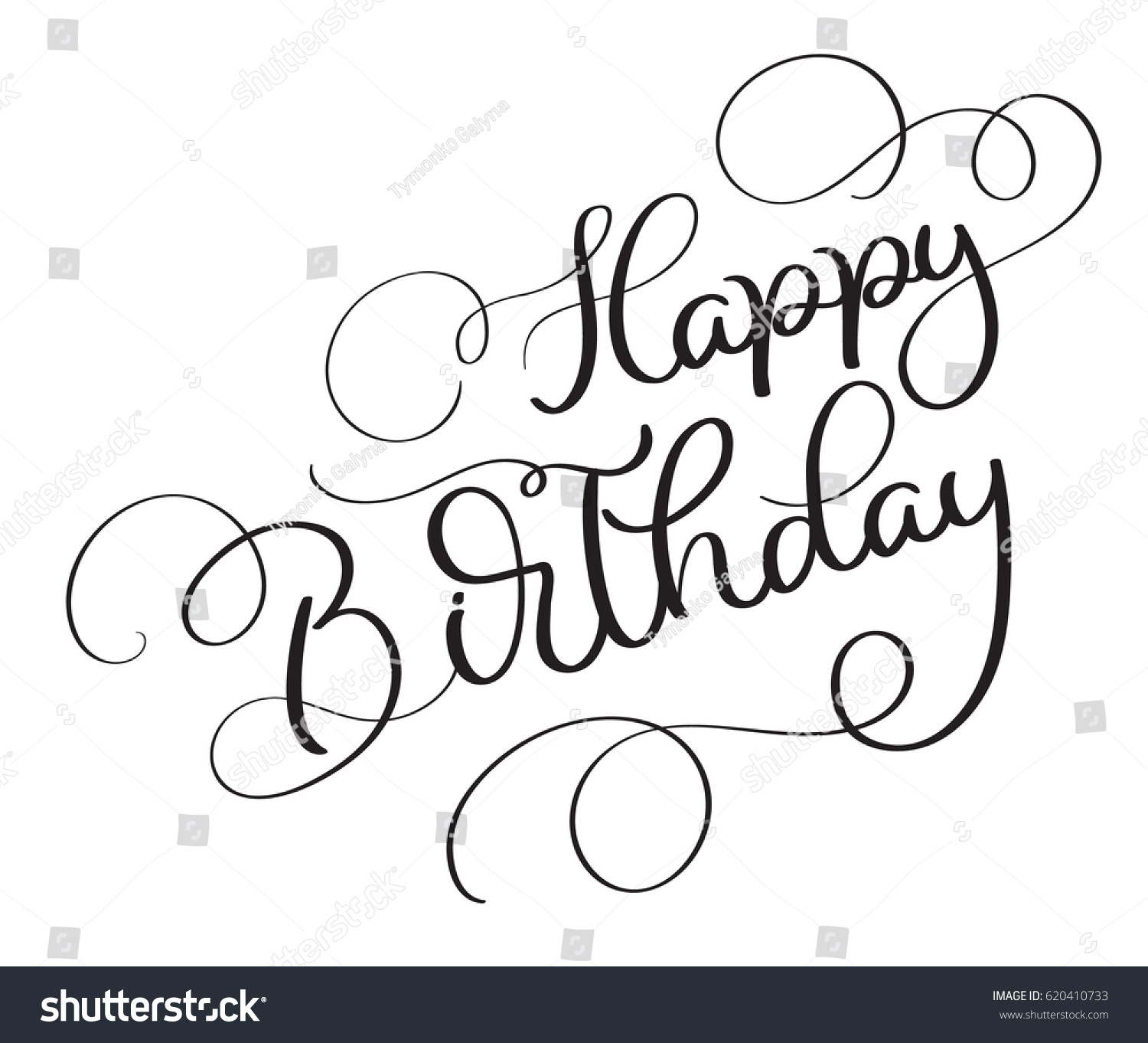 Happy Birthday Vector Vintage Text On Stock Vector (Royalty Free) 620410733