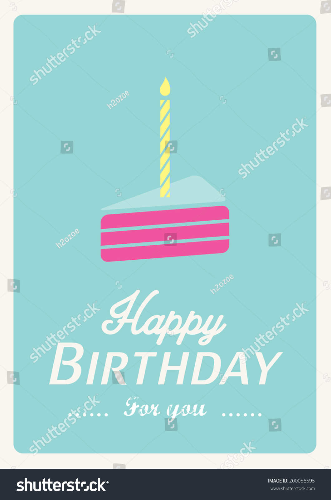Vektor Stok Happy Birthday Cake Poster Template Vectorillustration Tanpa Royalti 200056595