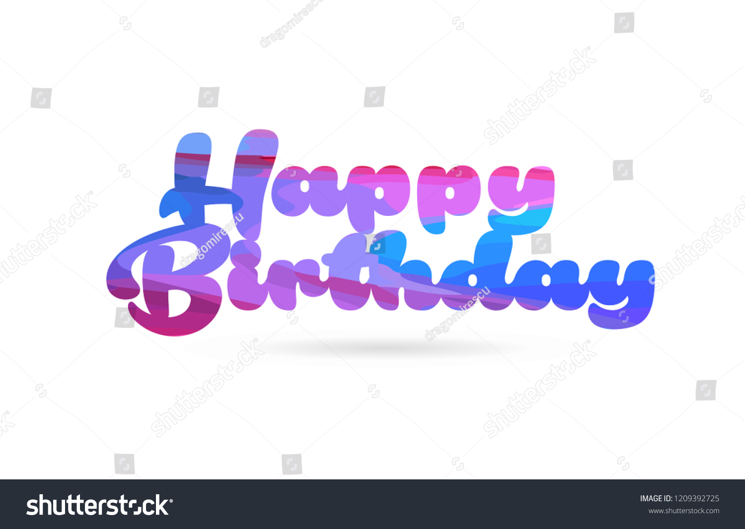 Happy Birthday Word Pink Blue Color Stock Vector (Royalty Free ...