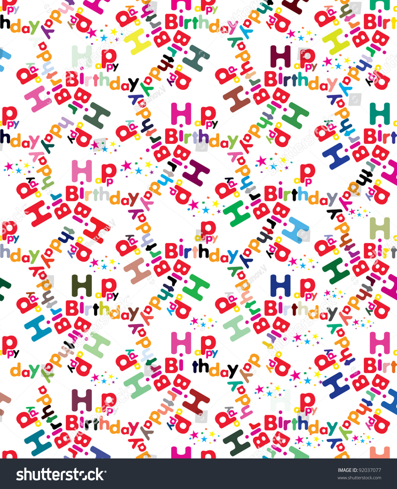 Happy Birthday Wrapping Paper Seamless Pattern Stock 