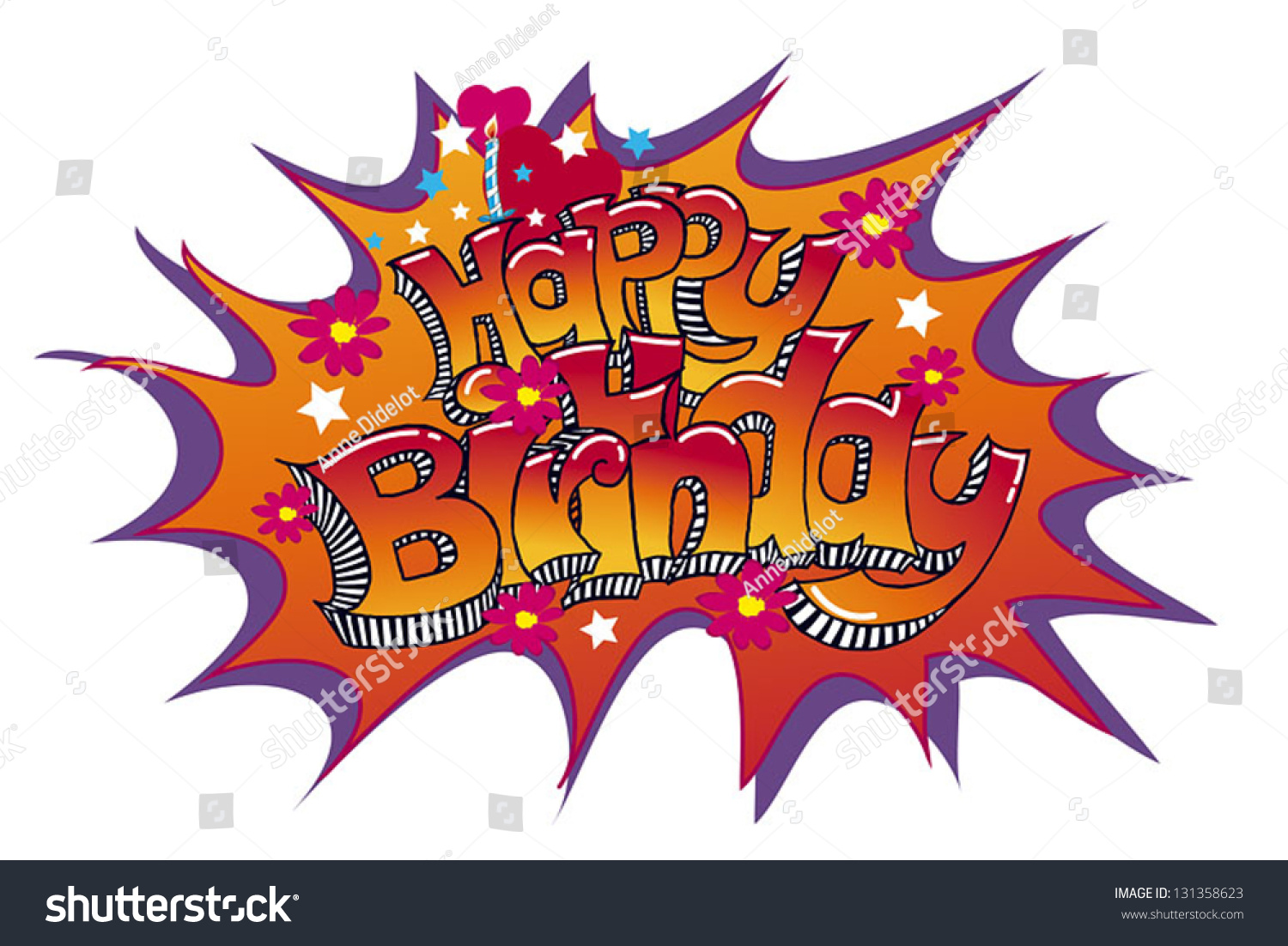 Happy Birthday Written Sort Graffitistyle On Stock Vector ...