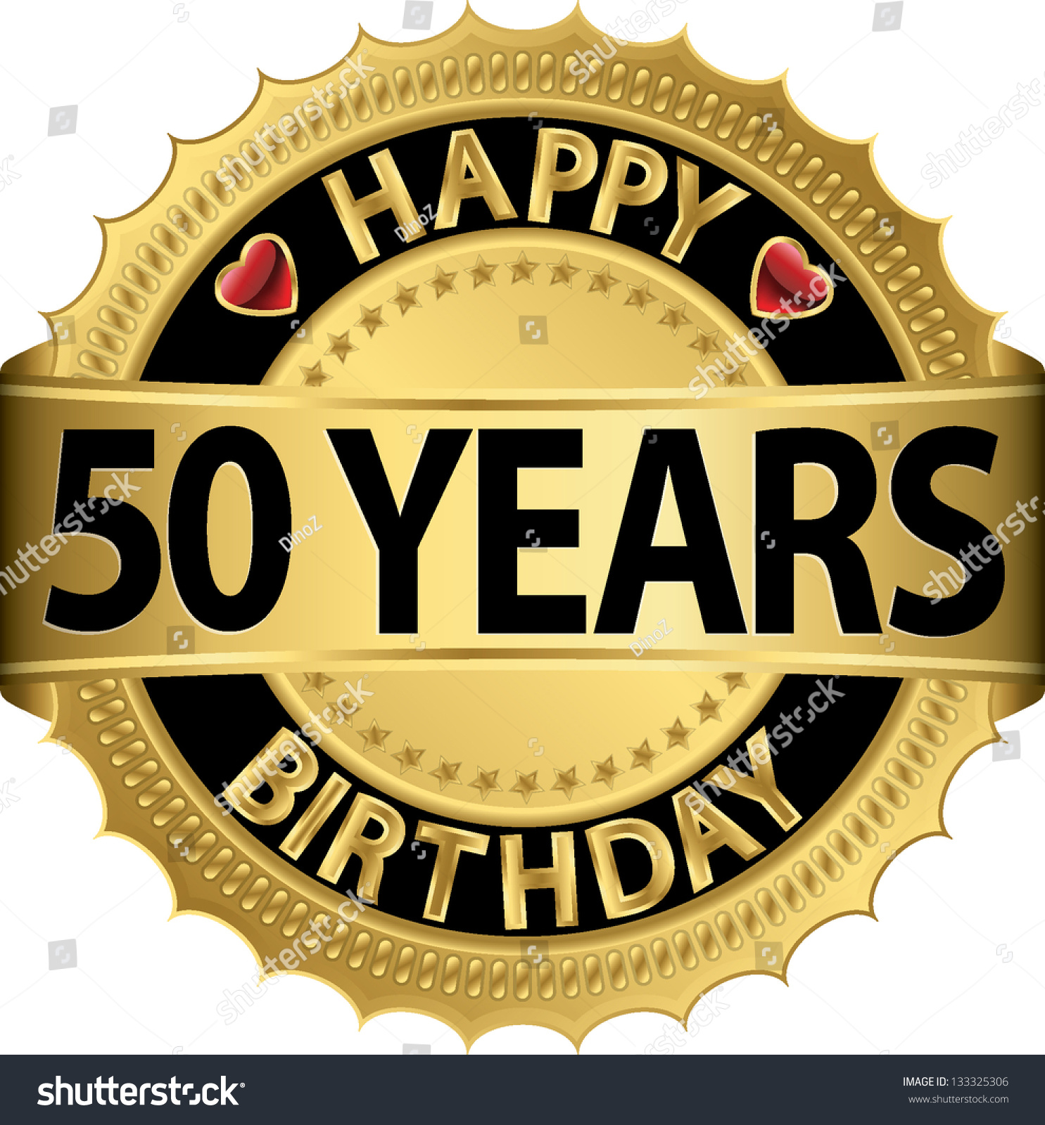 Happy Birthday 50 Years Golden Label Stock Vector 133325306  Shutterstock
