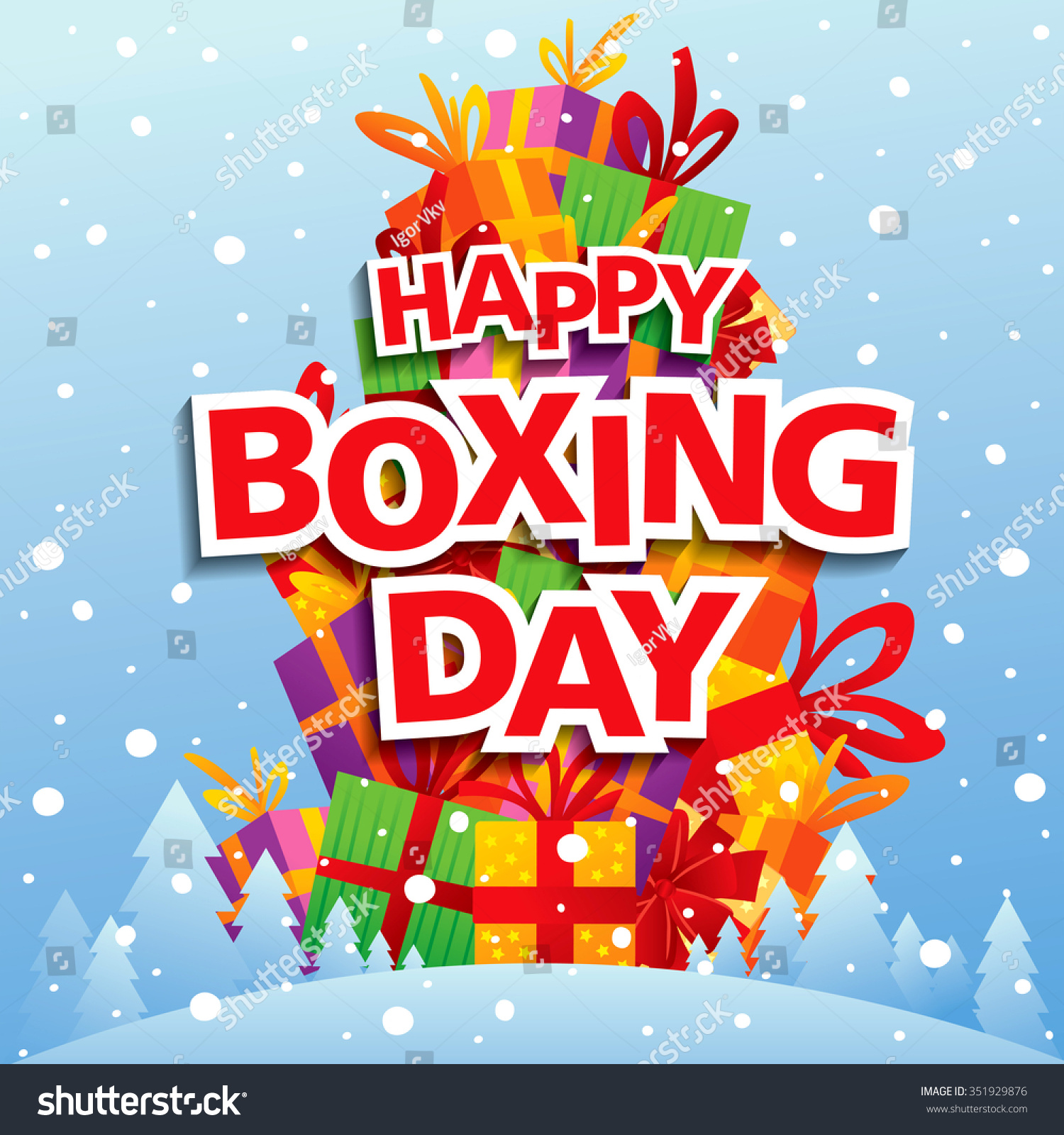 Happy Boxing Day! Vector Illustration - 351929876 : Shutterstock