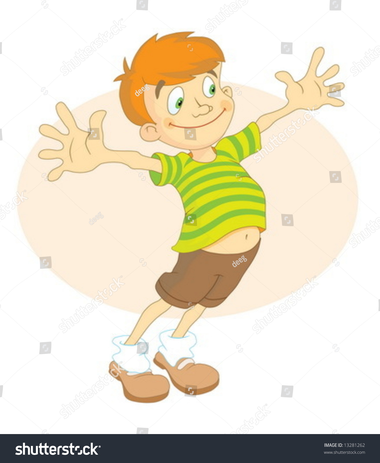 Happy Boy In Striped Shirt Stock Vector Illustration 13281262 ...