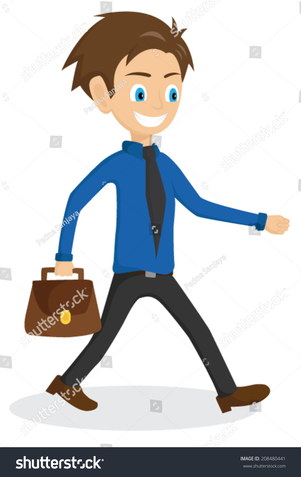 Happy Businessman Go Work Stock Vector Royalty Free