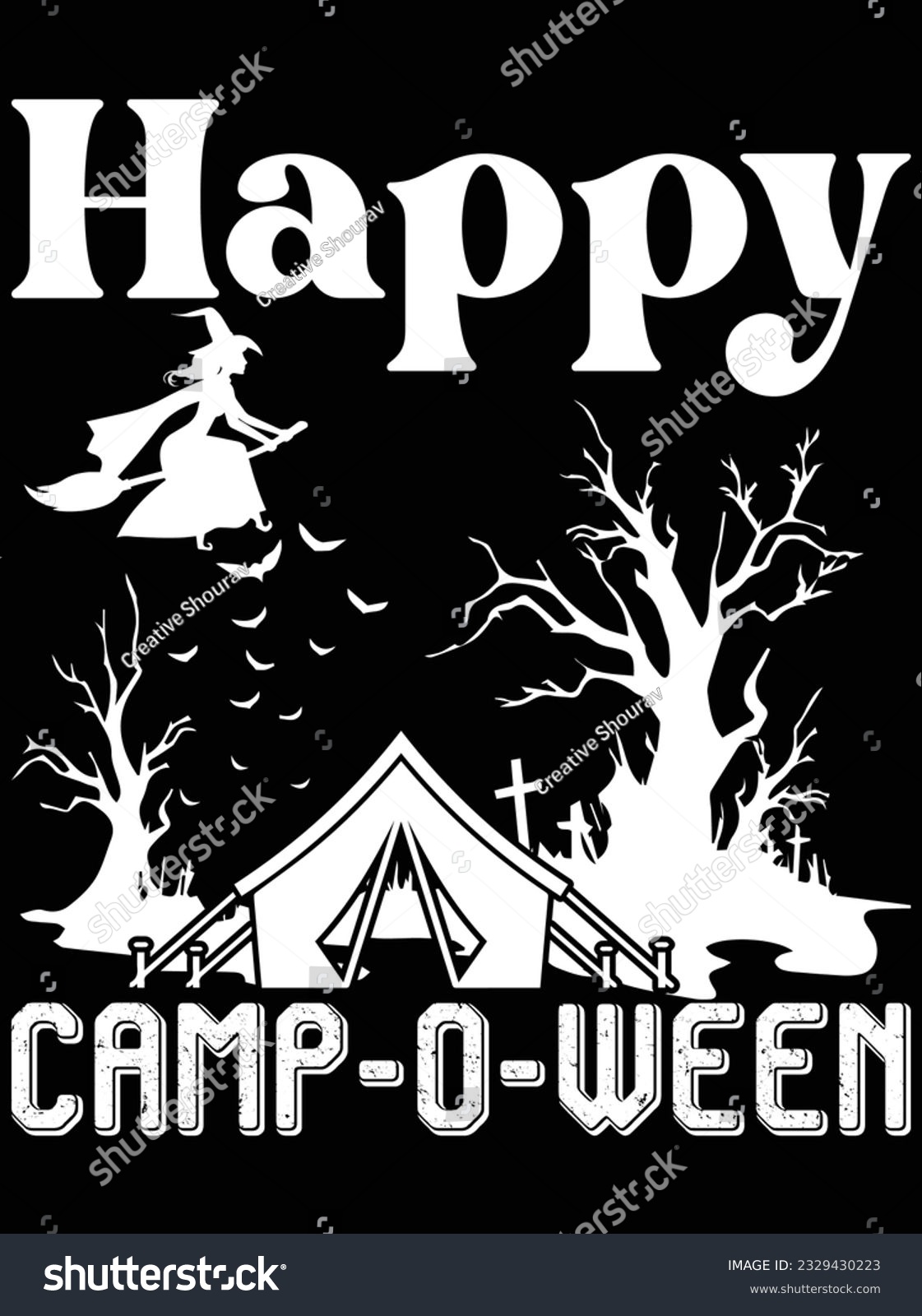 SVG of Happy camp-o-ween vector art design, eps file. design file for t-shirt. SVG, EPS cuttable design file svg