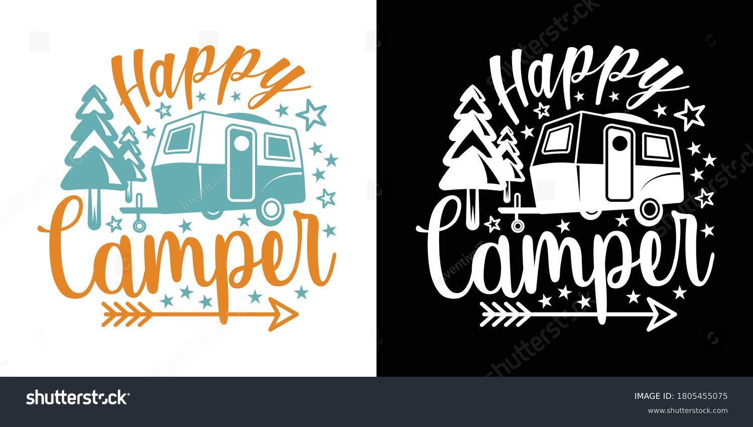 SVG of Happy Camper Printable Vector Illustration svg
