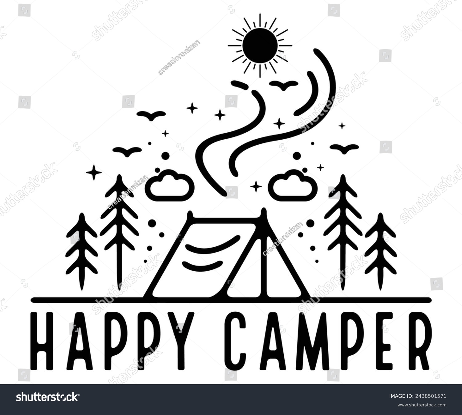 SVG of Happy camper Svg,Camping Svg,Hiking,Funny Camping,Adventure,Summer Camp,Happy Camper,Camp Life,Camp Saying,Camping Shirt svg