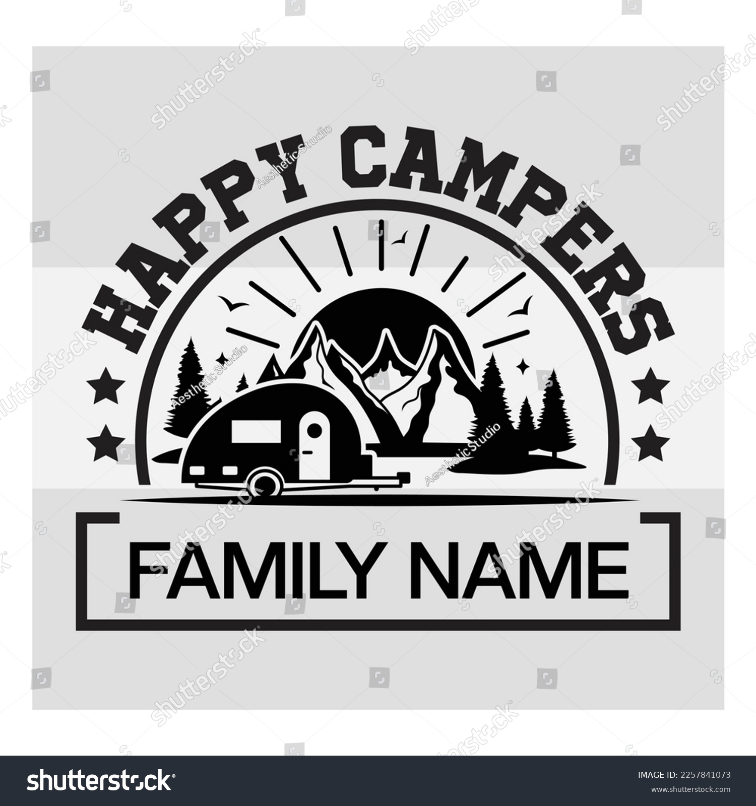 SVG of Happy Campers, Happy Campers Svg, Camper, Adventure, Camp Life, Camping Svg, Typography, Camping Quotes, Funny Camping, Camping T-shirt Design, SVG, EPS, Outdoor svg
