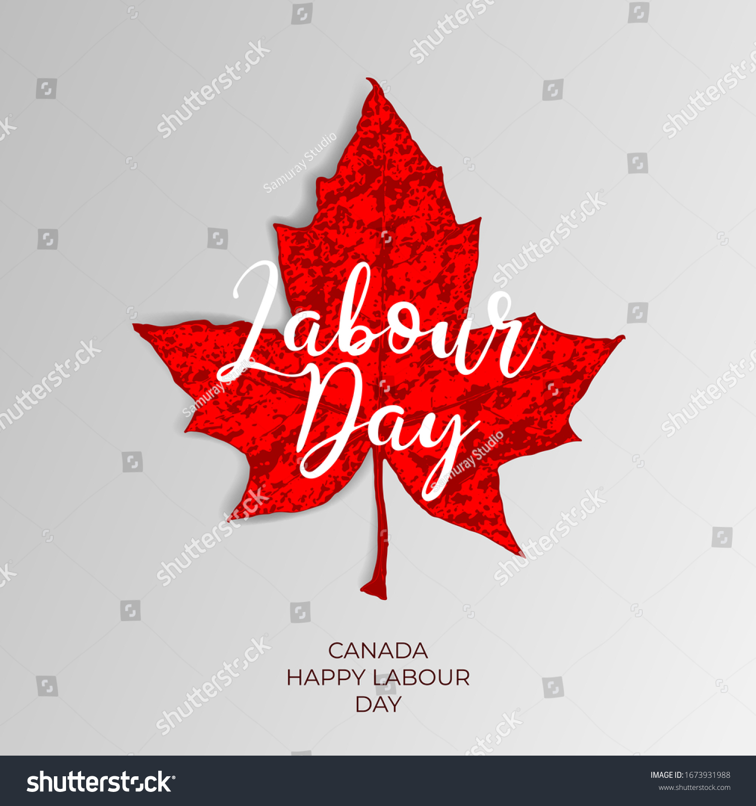 Happy Canada Labour Day Vector Label Stock Vector (Royalty Free) 1673931988