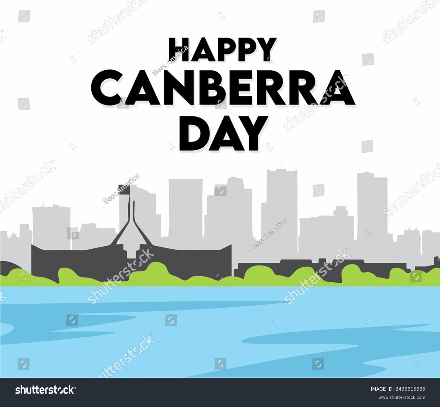 SVG of Happy Canberra Day Australia with beautiful view svg