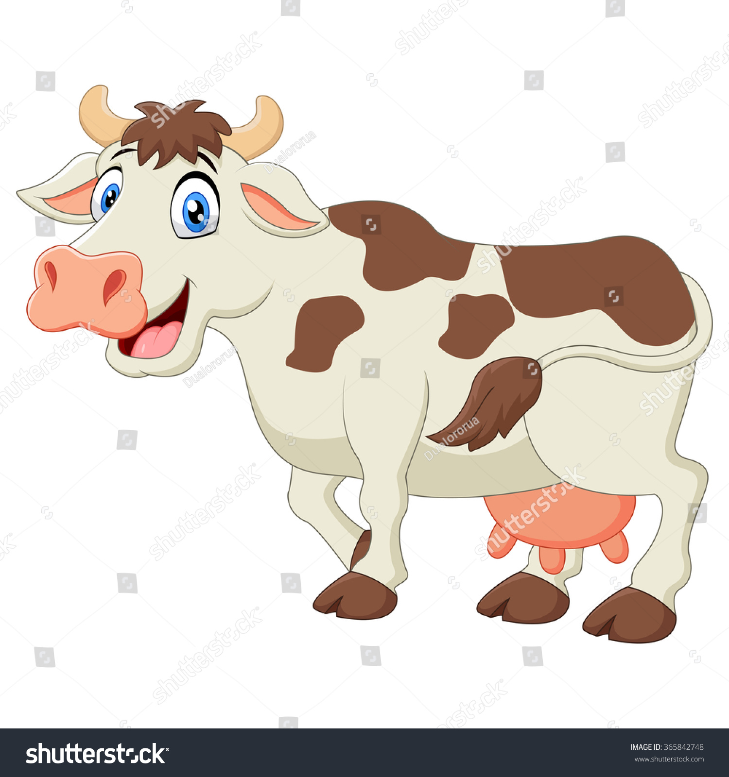 Happy Cartoon Cow Stock Vector (Royalty Free) 365842748 | Shutterstock