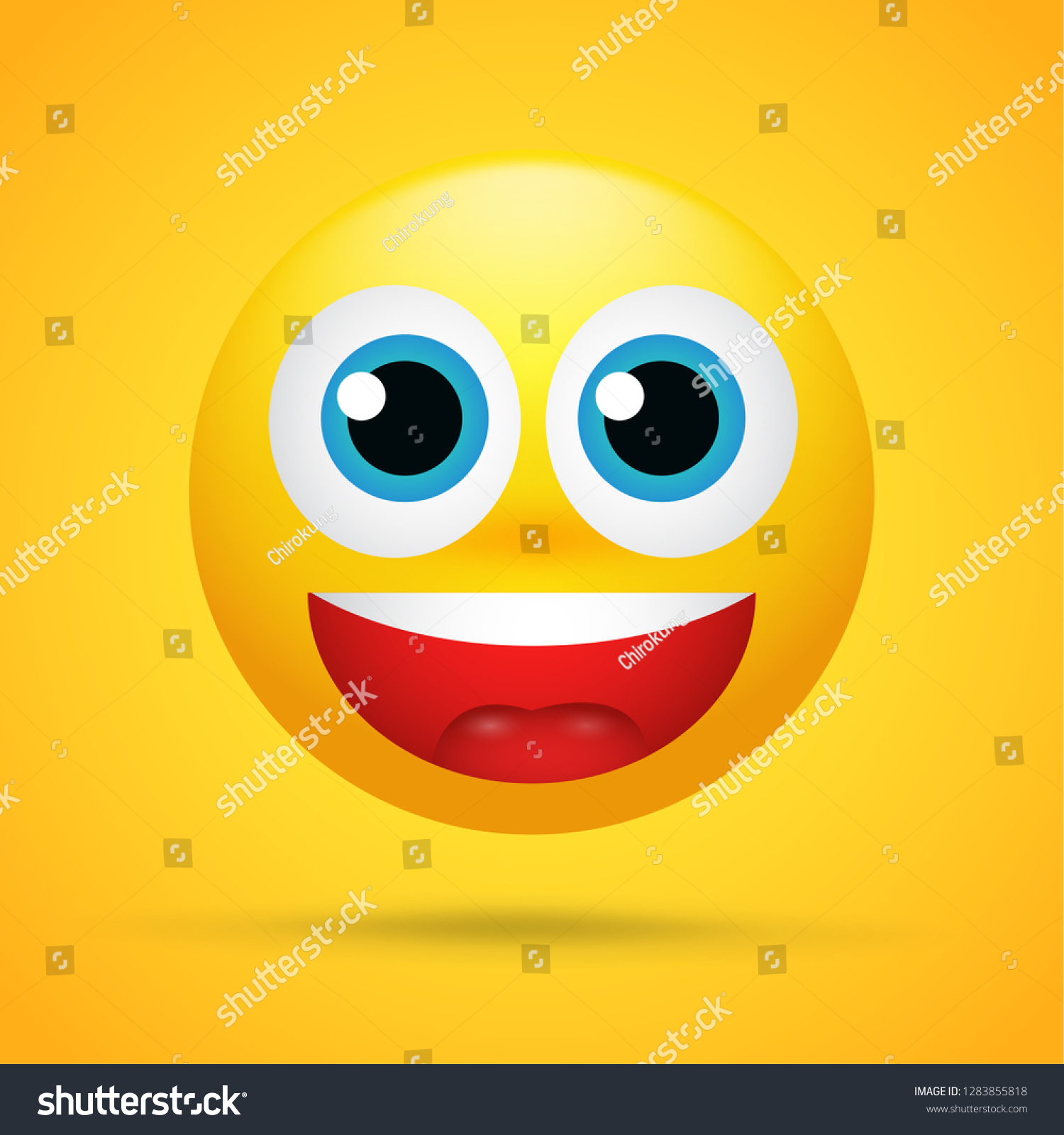 Happy Cartoon Emoticons Excited Surprised On Stock Vector (royalty Free 