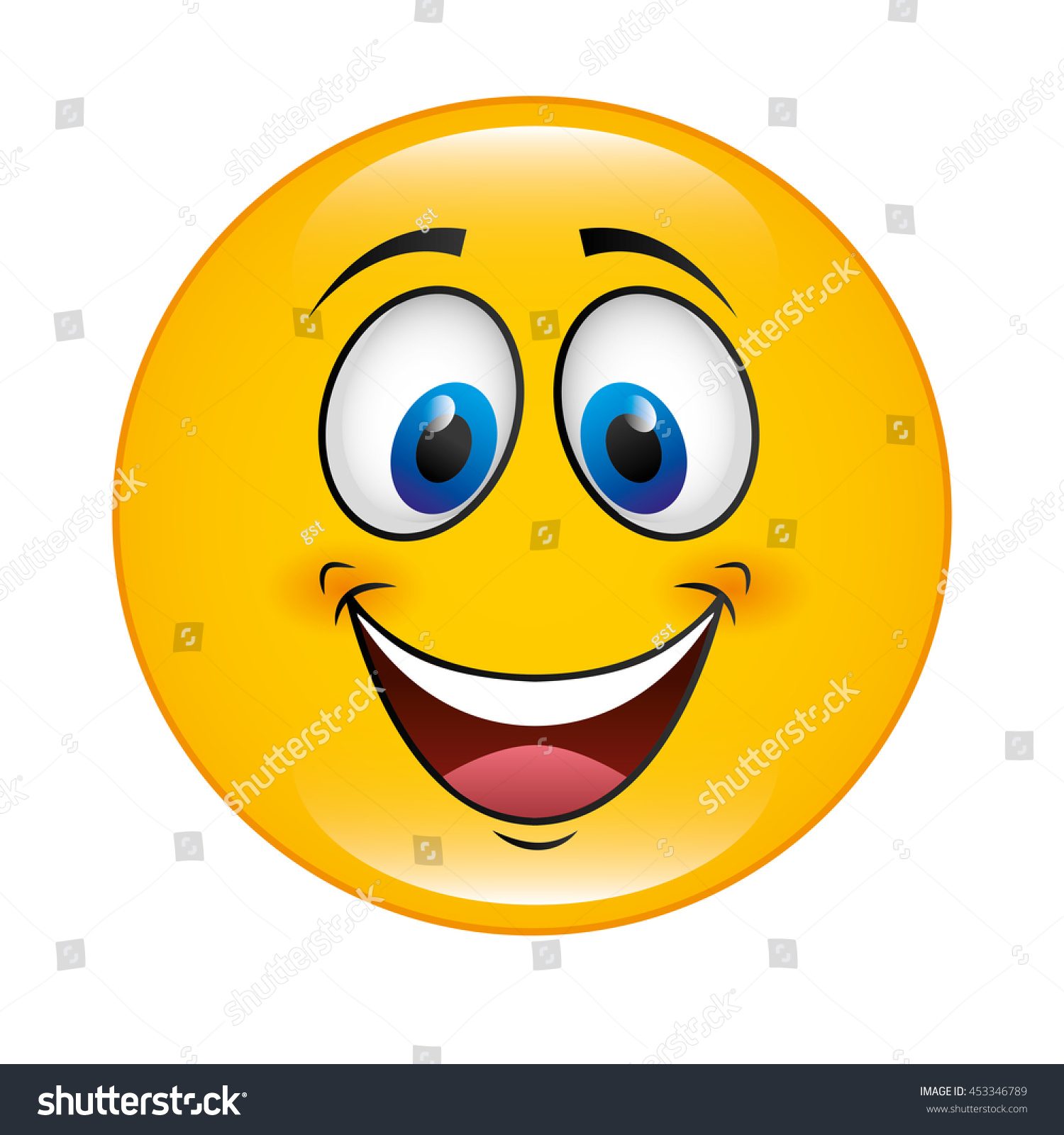 Happy Cartoon Face Icon Vector Illustation Stock Vector 453346789 ...