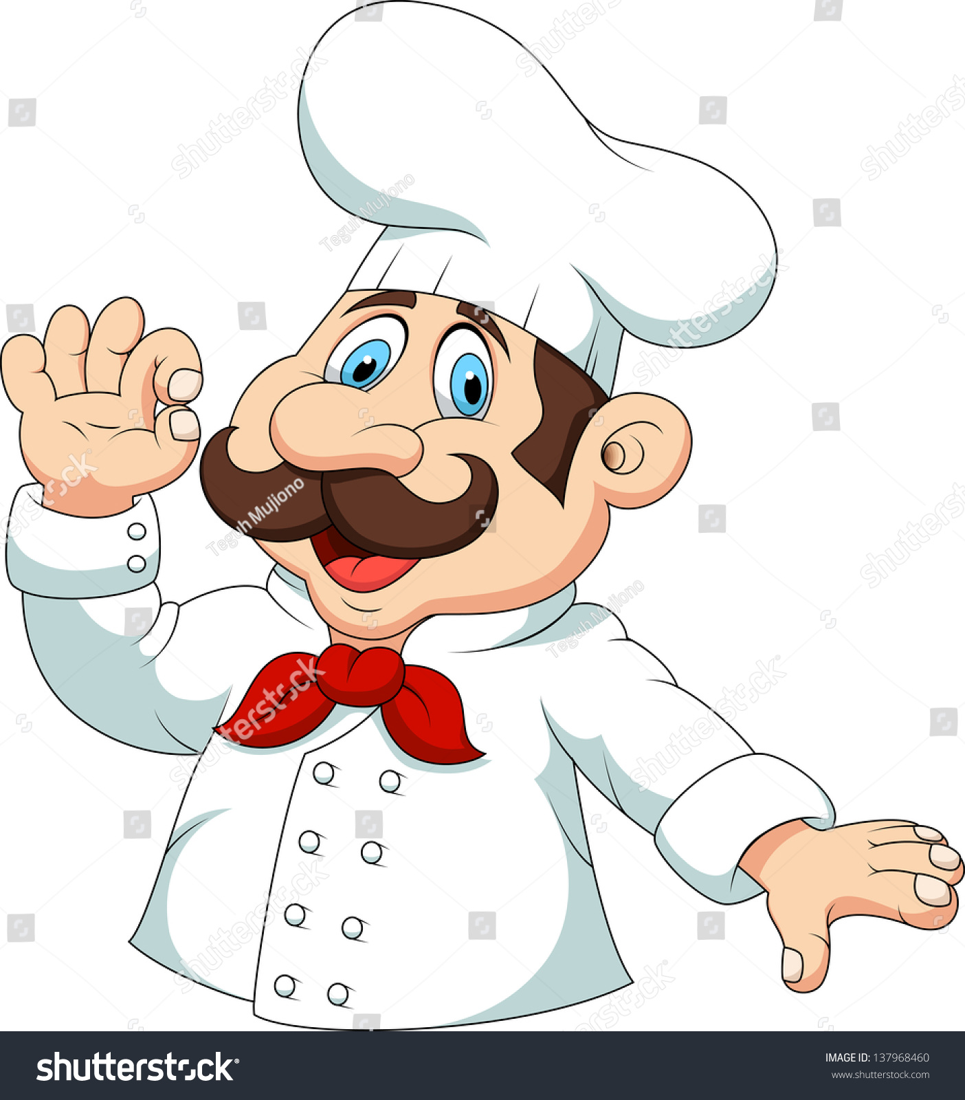 Happy Chef Cartoon Ok Sign Stock Vector 137968460 Shutterstock