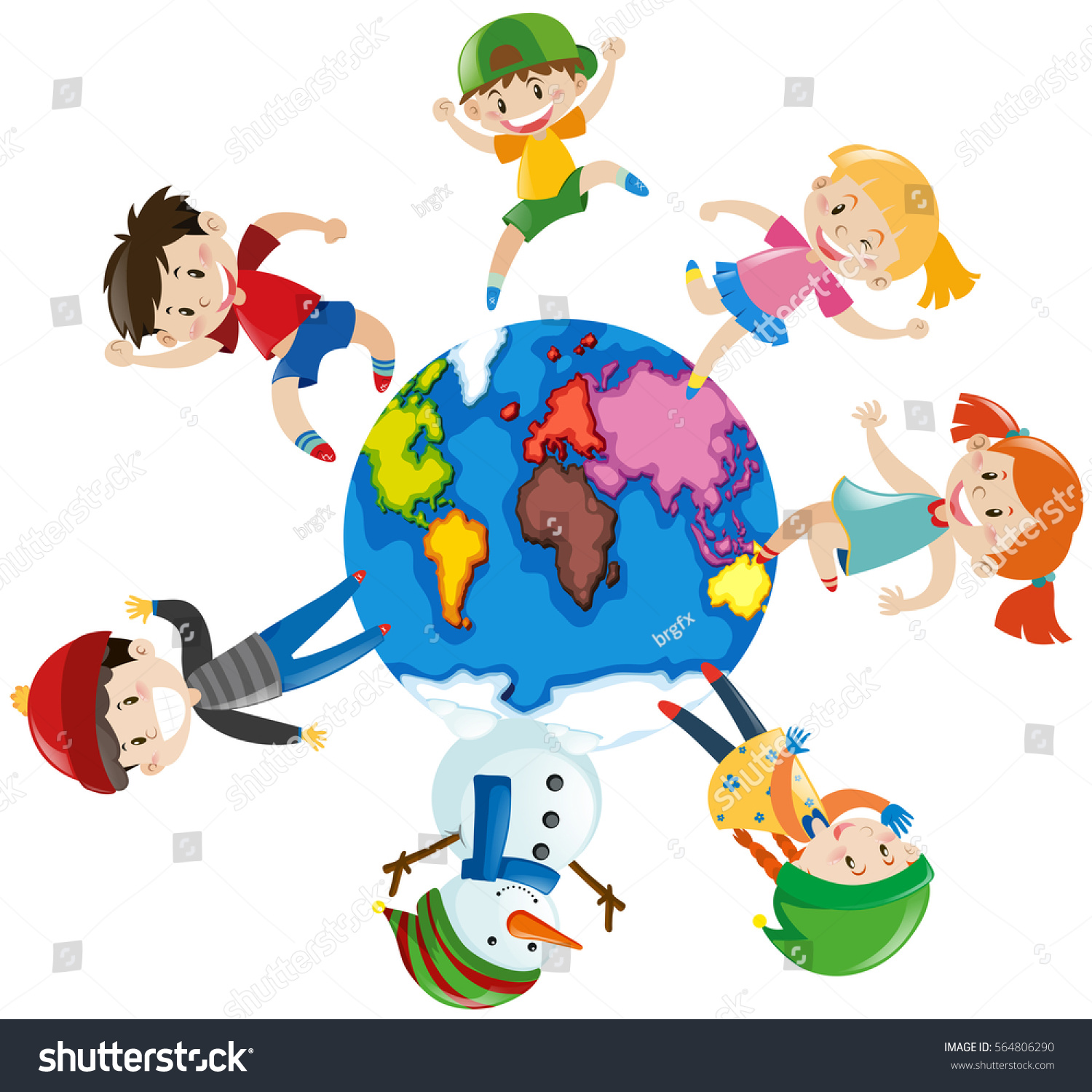 Happy Children Around World Illustration Stock Vector (Royalty Free ...