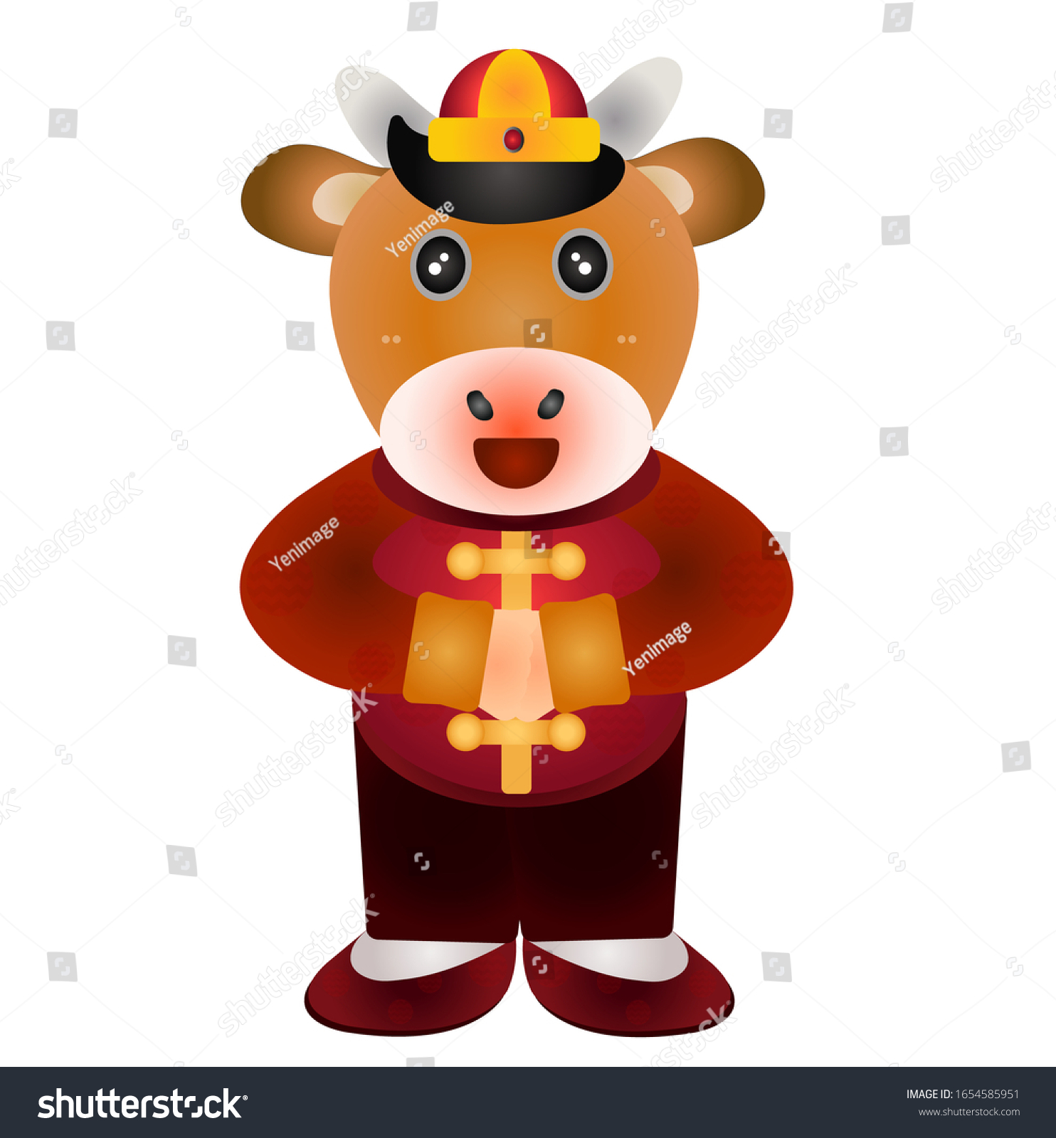 Happy Chinese New Year 21 Cows Stock Vector Royalty Free