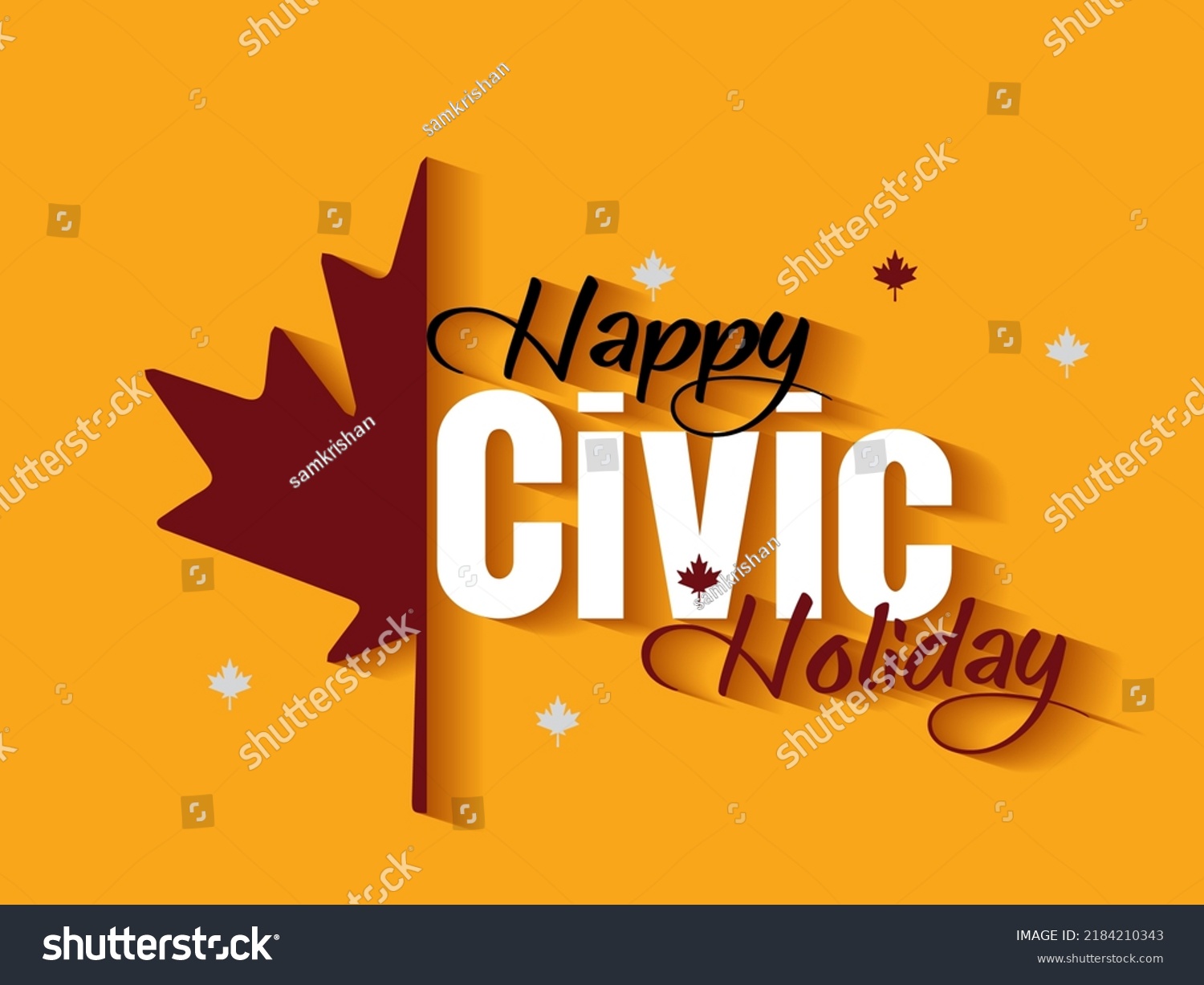 Happy Civic Holiday Civic Holiday Canada Stock Vector (Royalty Free