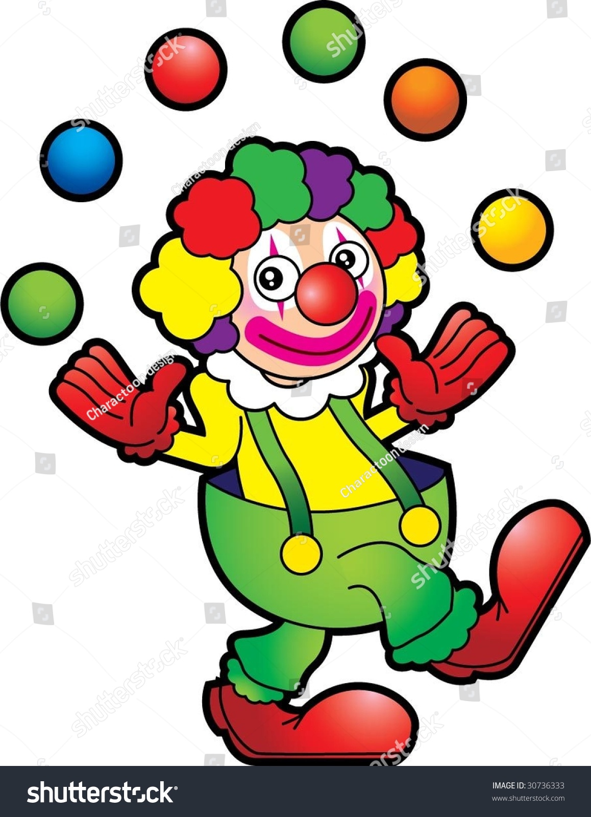 Happy Clown Playing Balls Stock Vector (Royalty Free) 30736333 ...