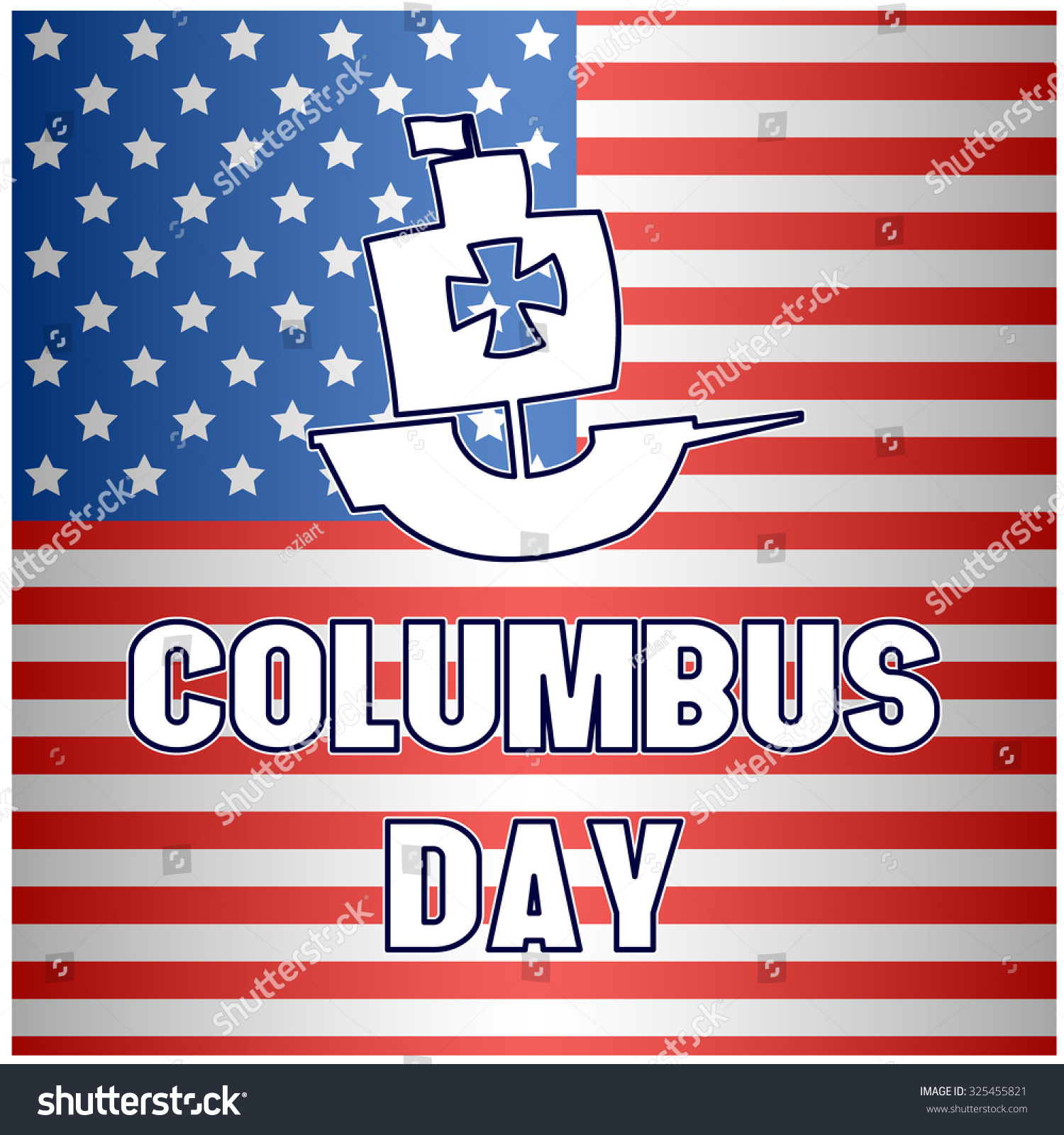 Happy Columbus Day Flag Background Stock Vector 325455821 : Shutterstock