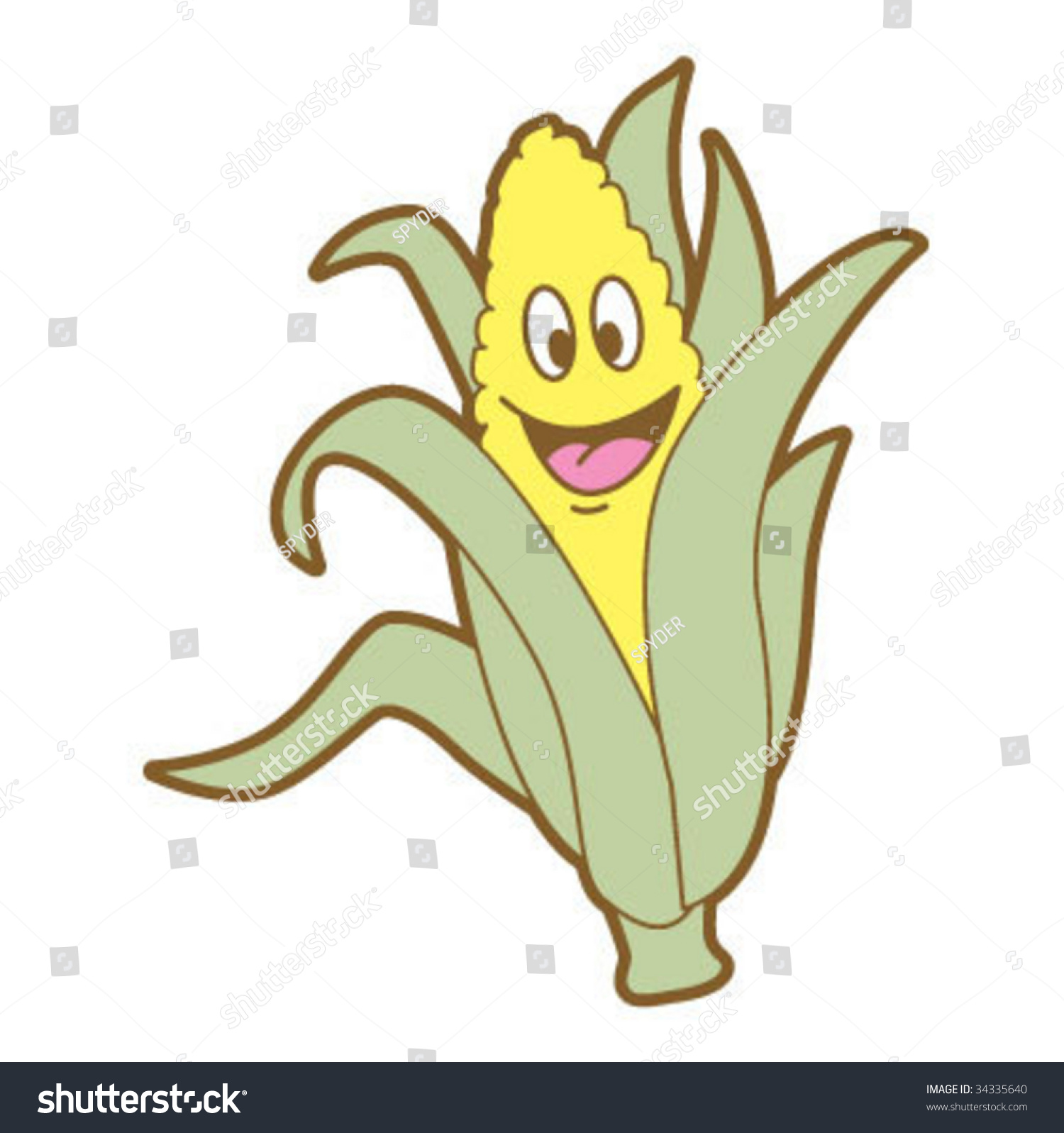 Happy Corn Stock Vector 34335640 - Shutterstock