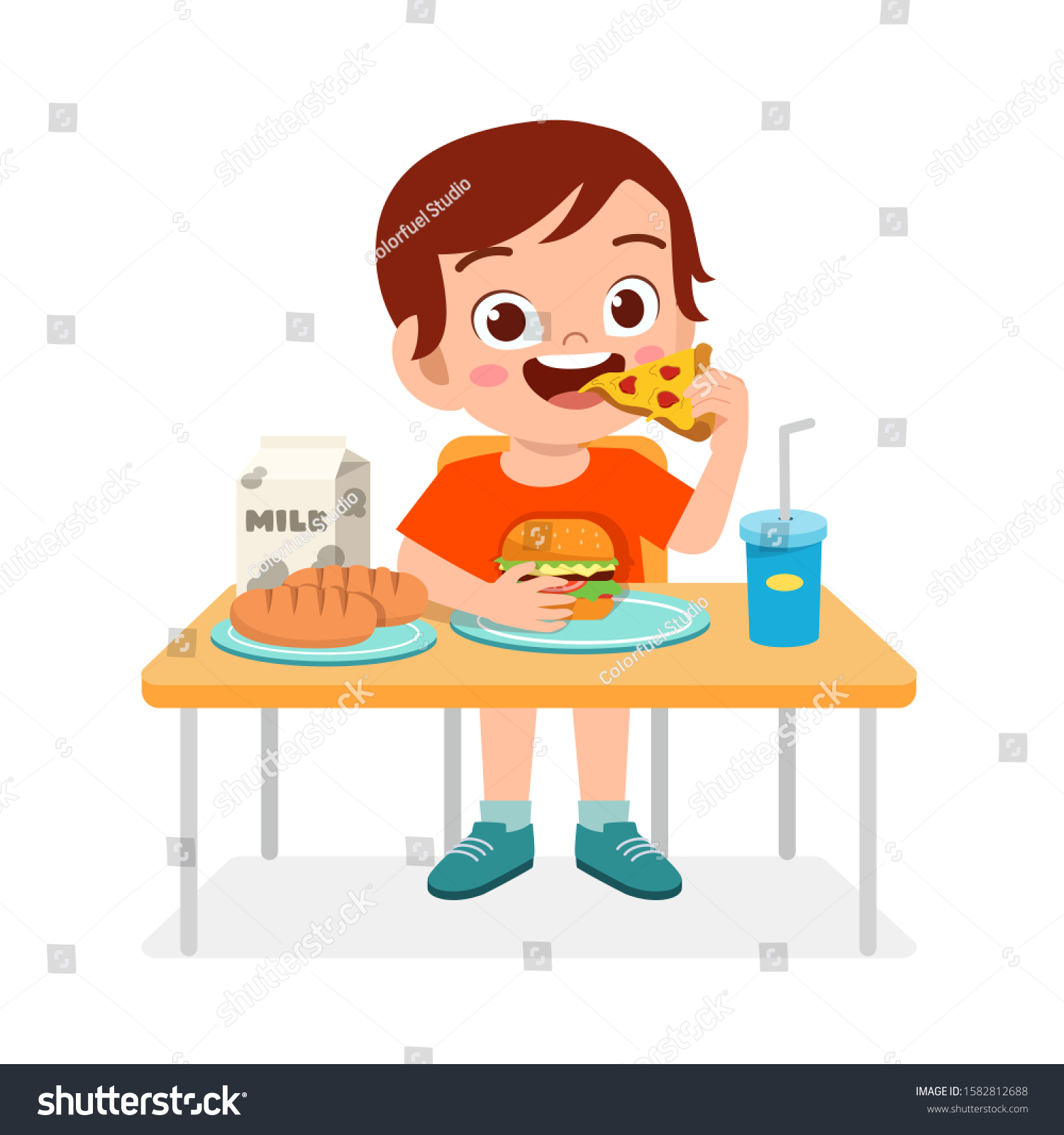 17,500 Boy eating unhealthy food Images, Stock Photos & Vectors ...