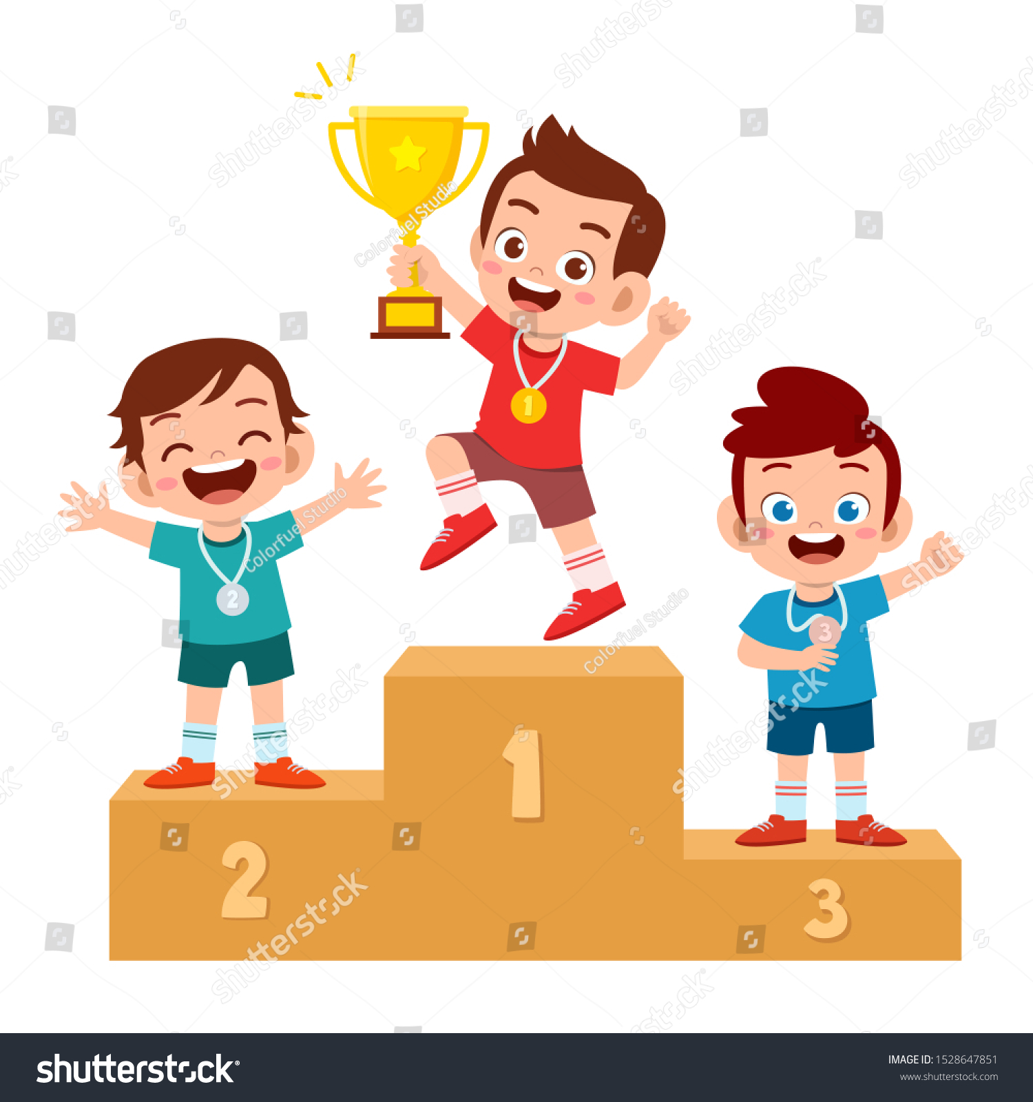 1,048 Athletics cartoon podium Images, Stock Photos & Vectors ...