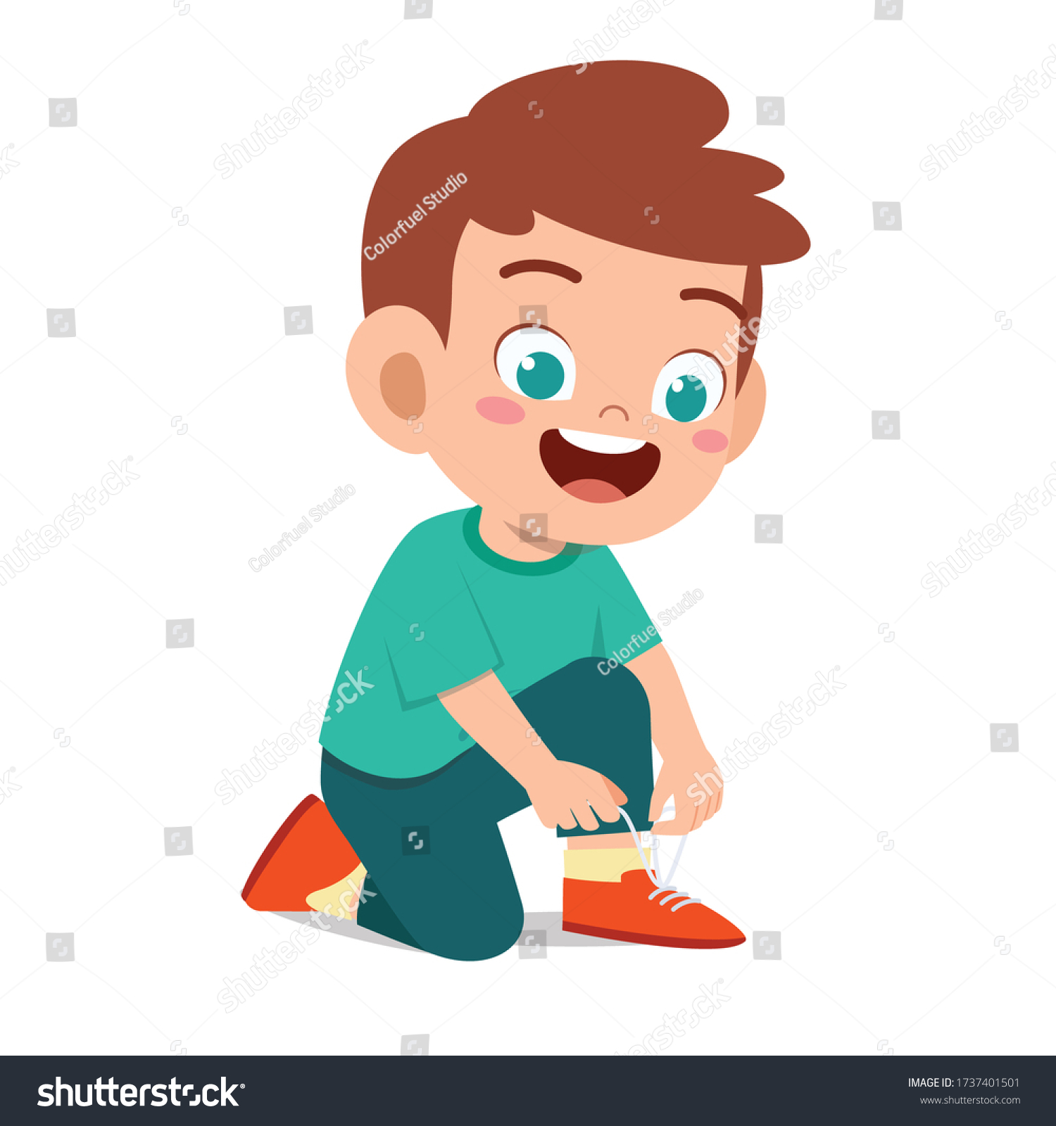 4,484 Kids wearing shoes Stock Illustrations, Images & Vectors ...