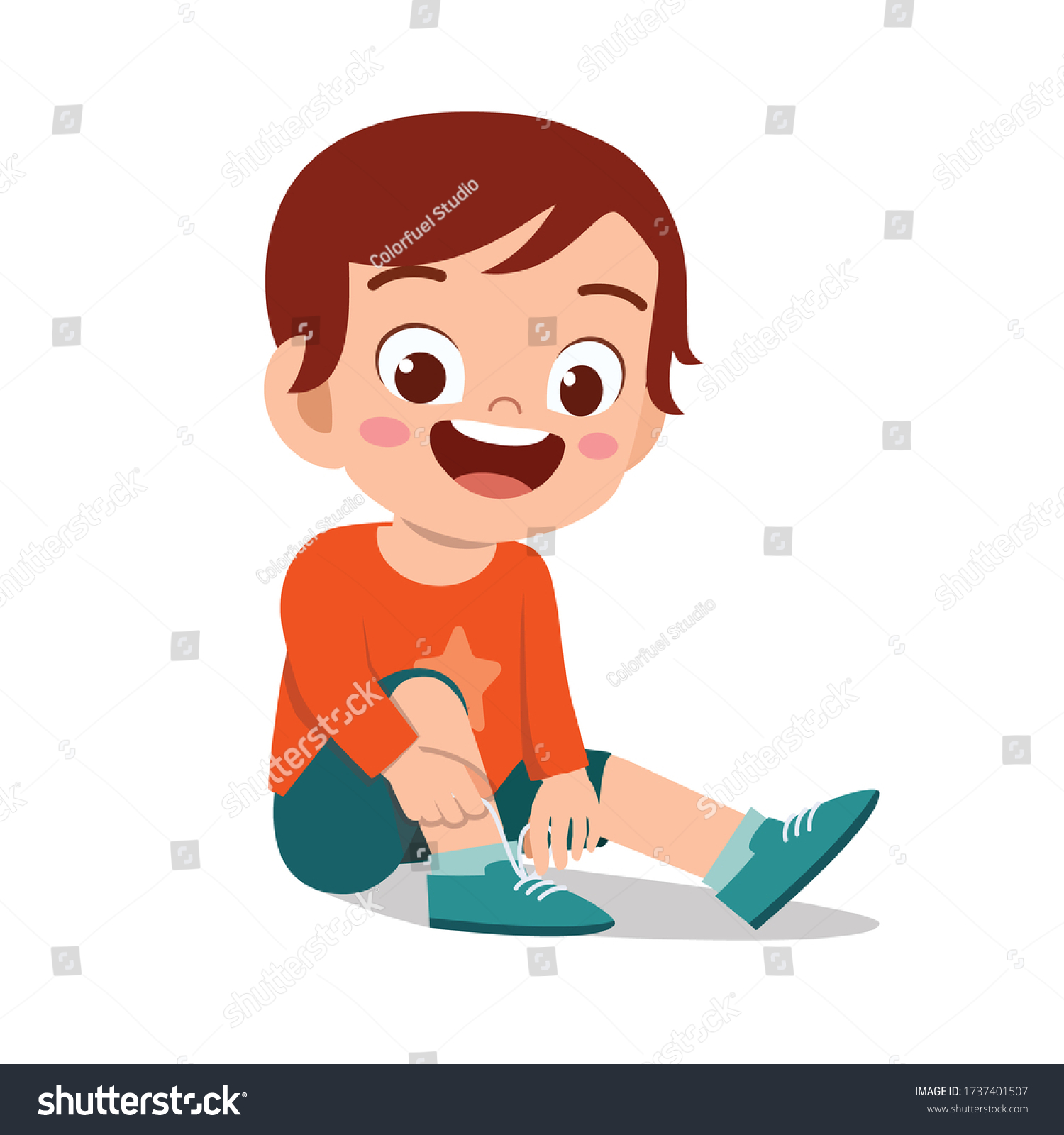 1,270 Boy tying shoes Stock Illustrations, Images & Vectors | Shutterstock
