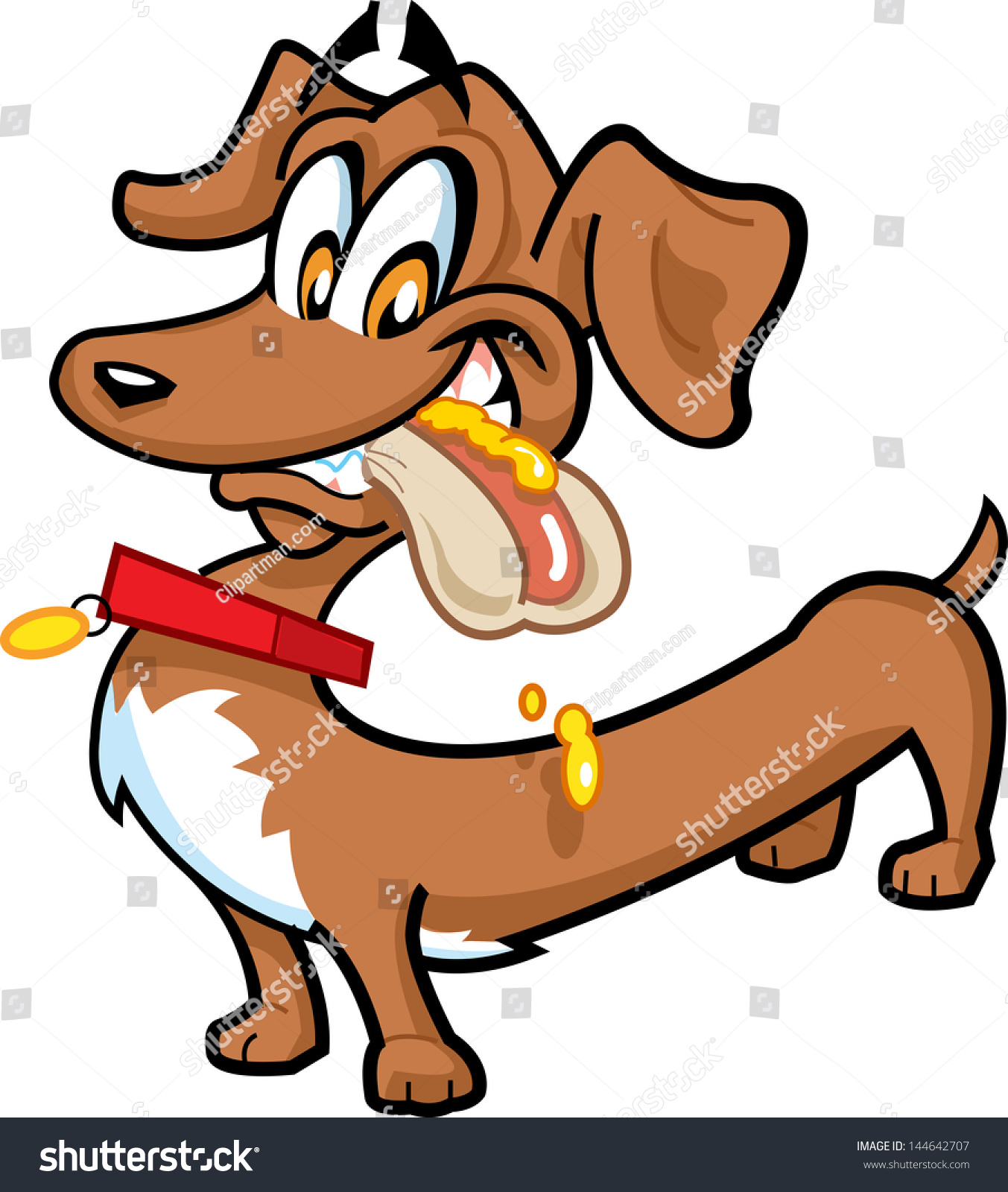 SVG of Happy Dachshund with a Hot Dog in his mouth svg