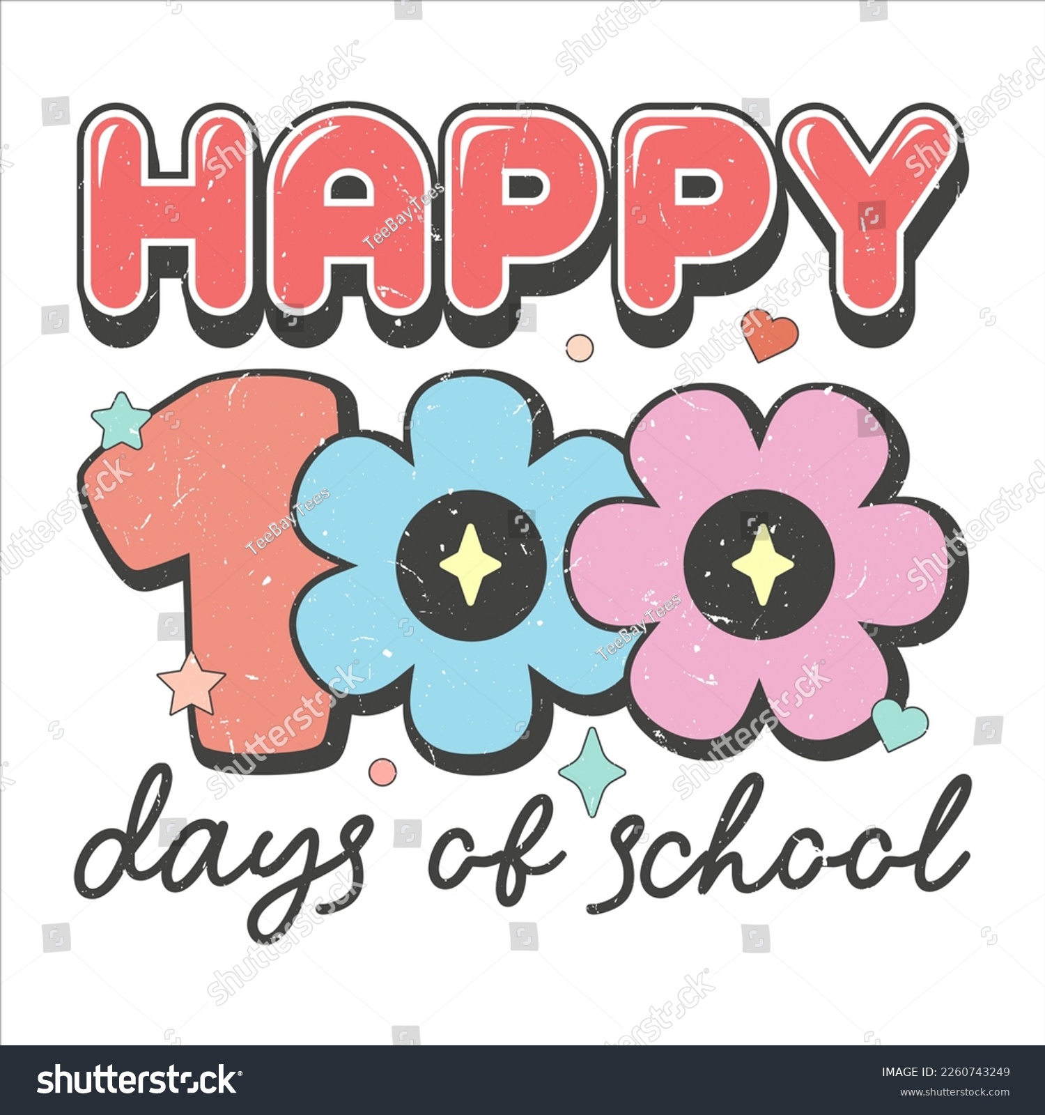 SVG of Happy 100 Days of School, Celebrate your 100 Smarter days in Class with this adorable and fun design including Colorful Flower. Perfect Design  for student, teacher, or staff. svg