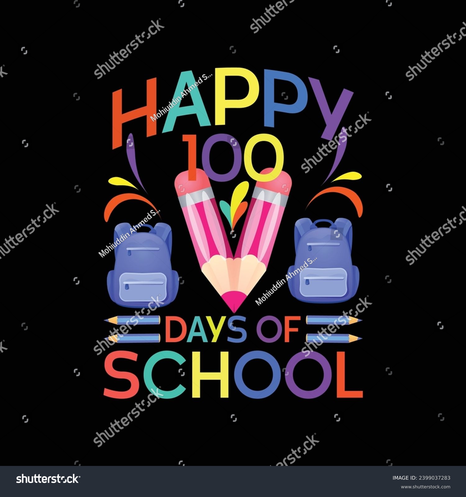 SVG of Happy 100 Days Of School illustrations with patches for t-shirts and other uses svg