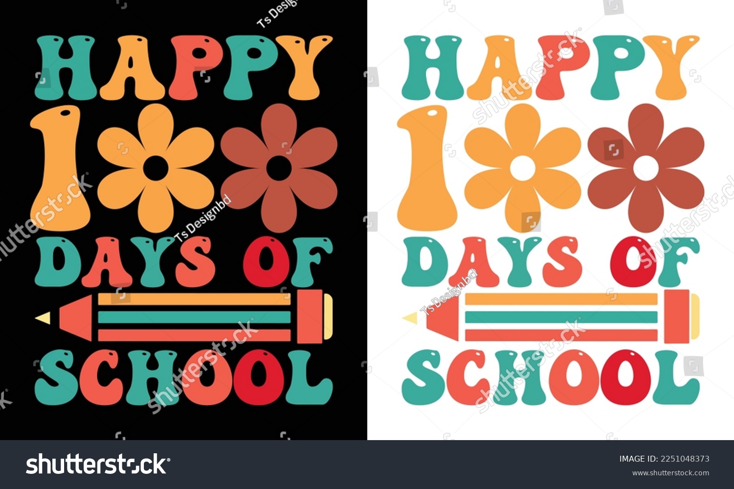 SVG of Happy  100 days of school t shirt design,,groovy font style t shirt,100th days,vector,eps file, svg