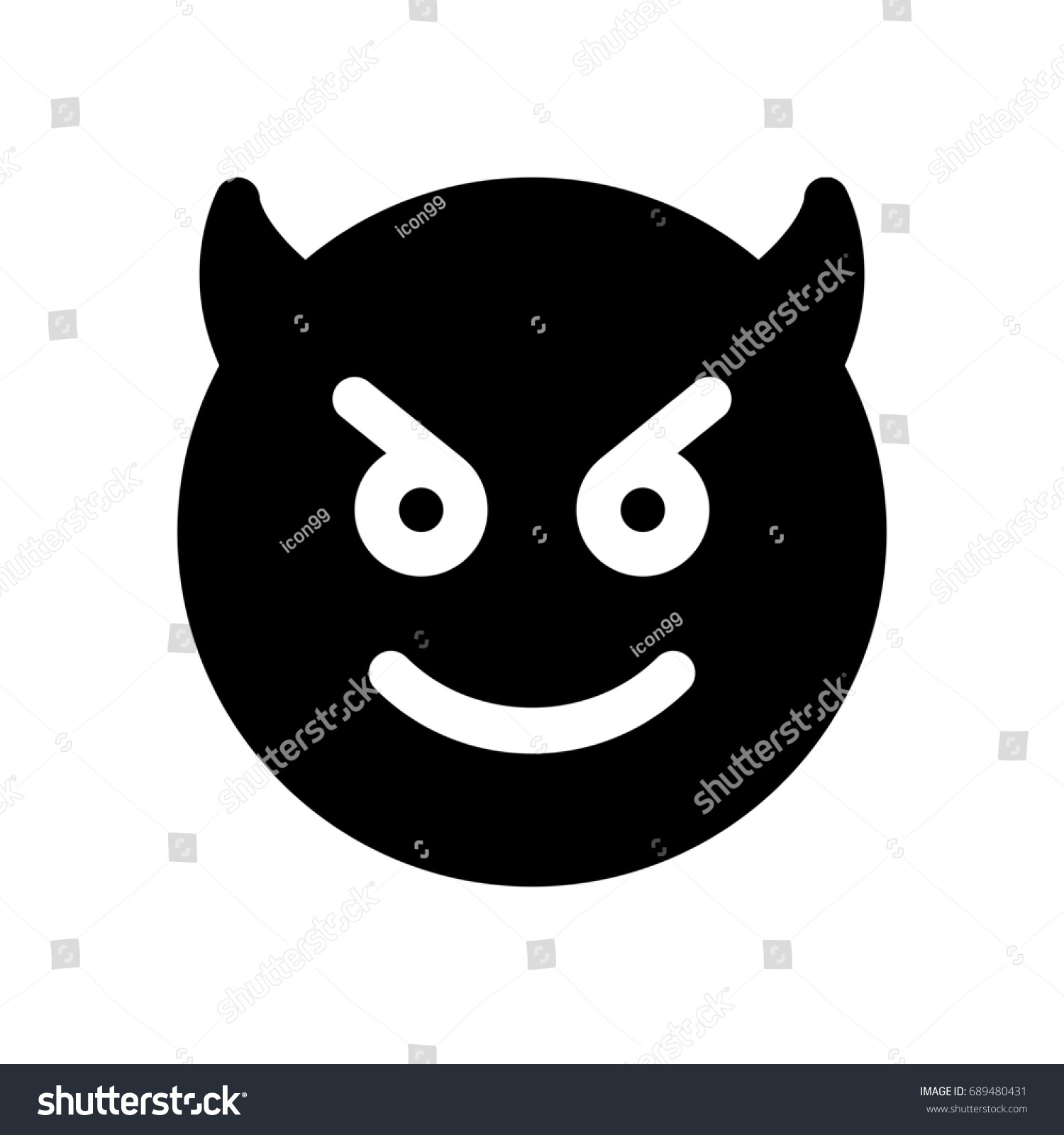 Happy Devil Emoji Stock Vector (royalty Free) 689480431