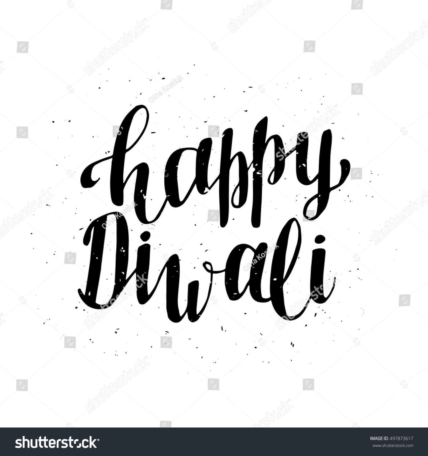 Happy Diwali Hand Lettering Greeting Card. Indian Fire Festival Poster ...