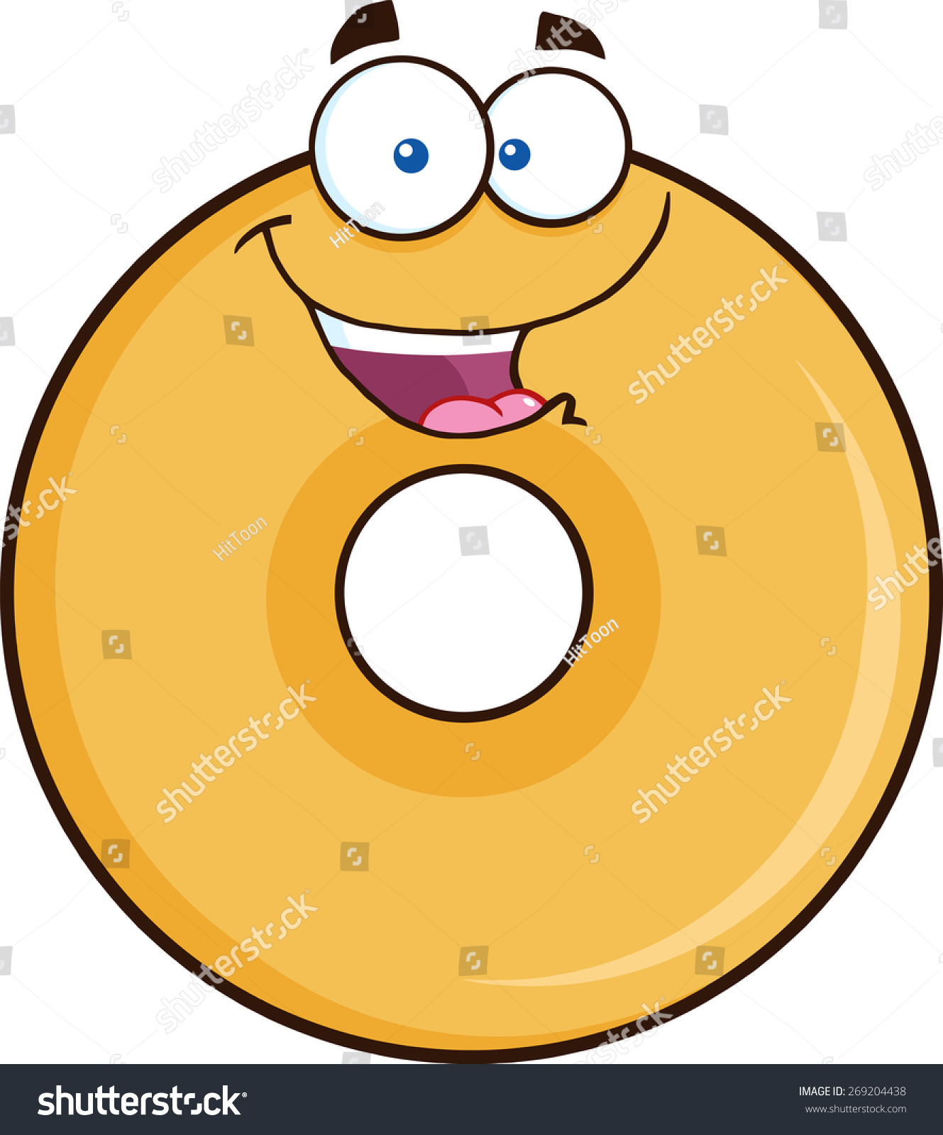 Happy Donut Cartoon Character Vector Illustration Stock Vector Royalty Free 269204438 8150