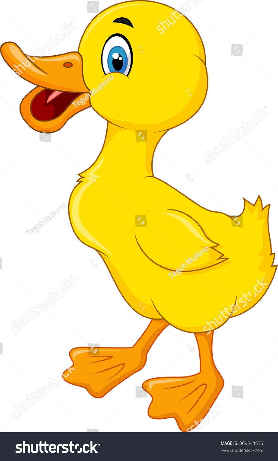 Happy Duck Cartoon Stock Vector 309544535 - Shutterstock