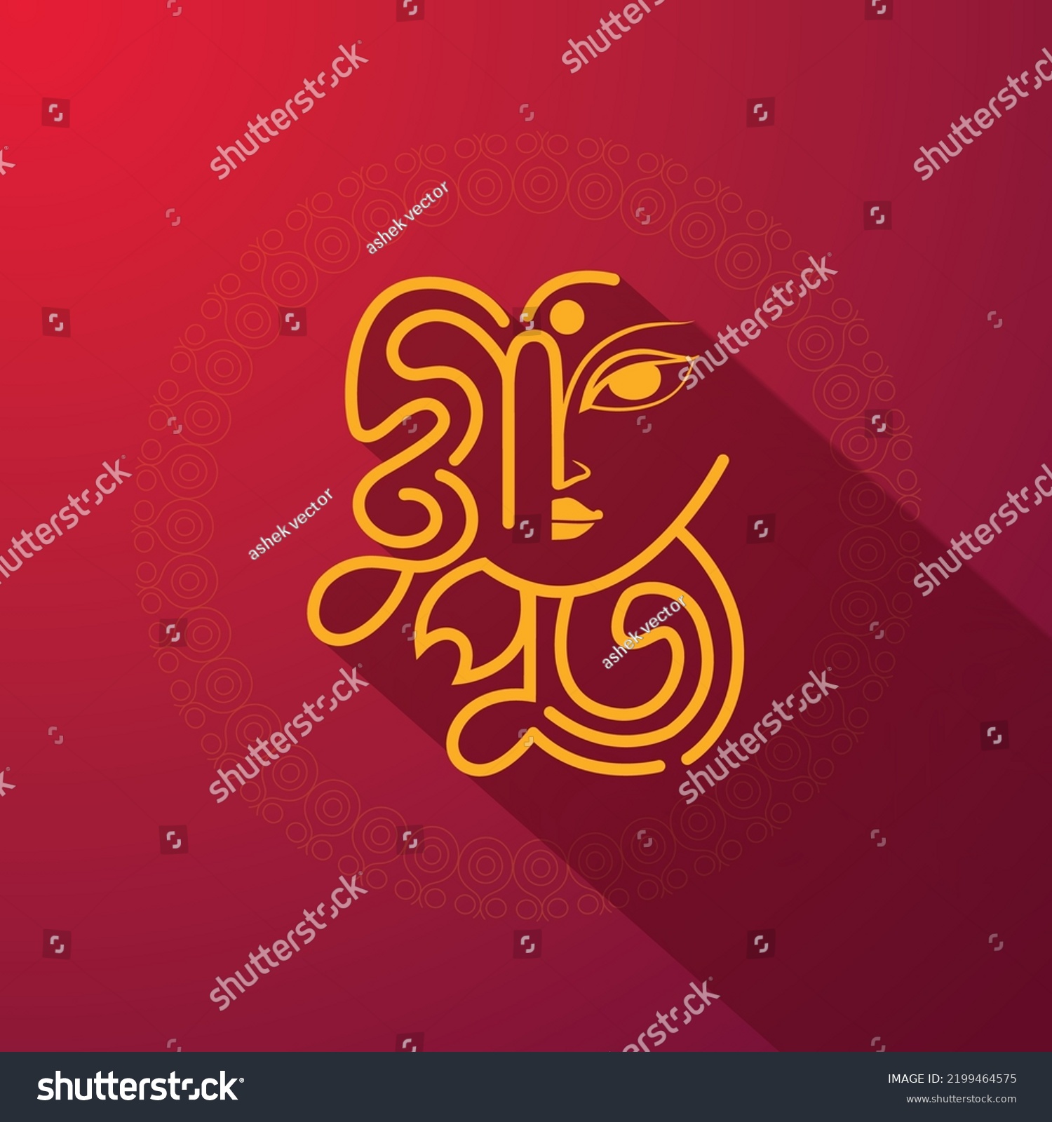 SVG of Happy Durga Puja greeting card Bangla typography template design. Durga Puja lettering design on red color beautiful mandala background to celebrate annual Hindu festival holiday svg