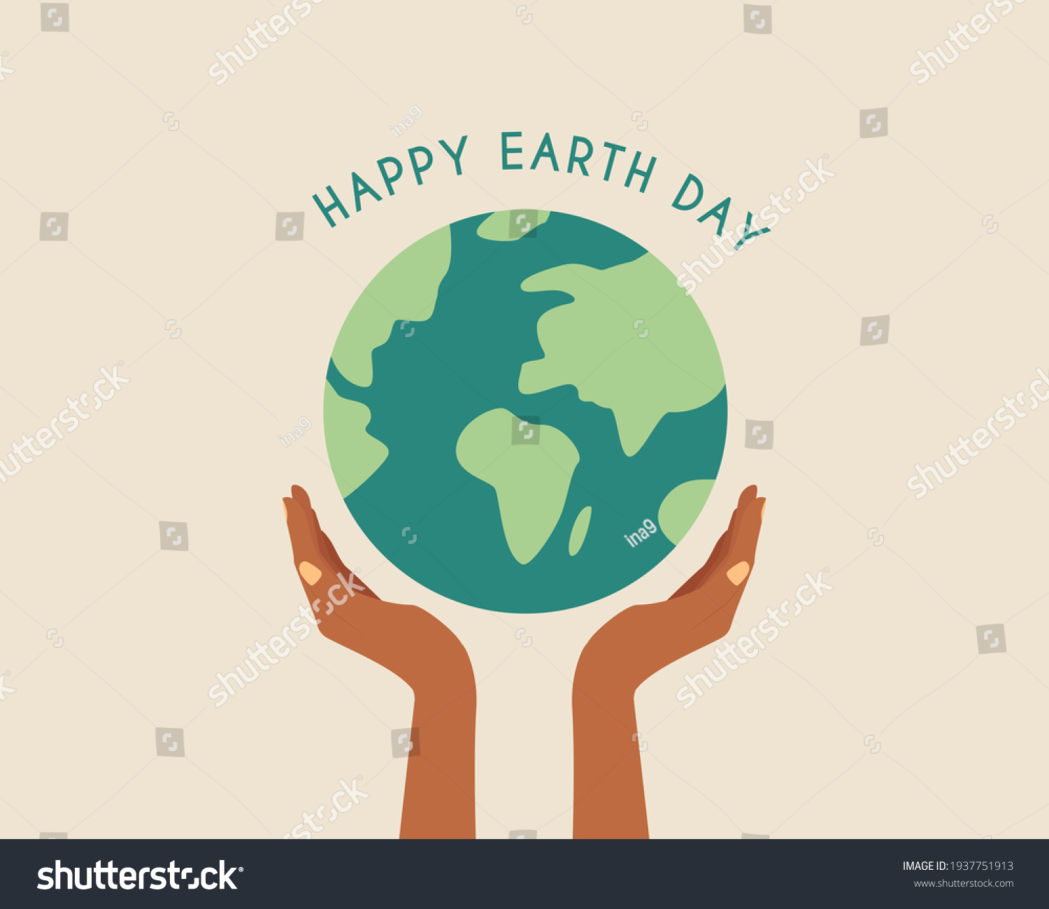 Happy Earth Day African Hands Holding Stock Vector (Royalty Free ...