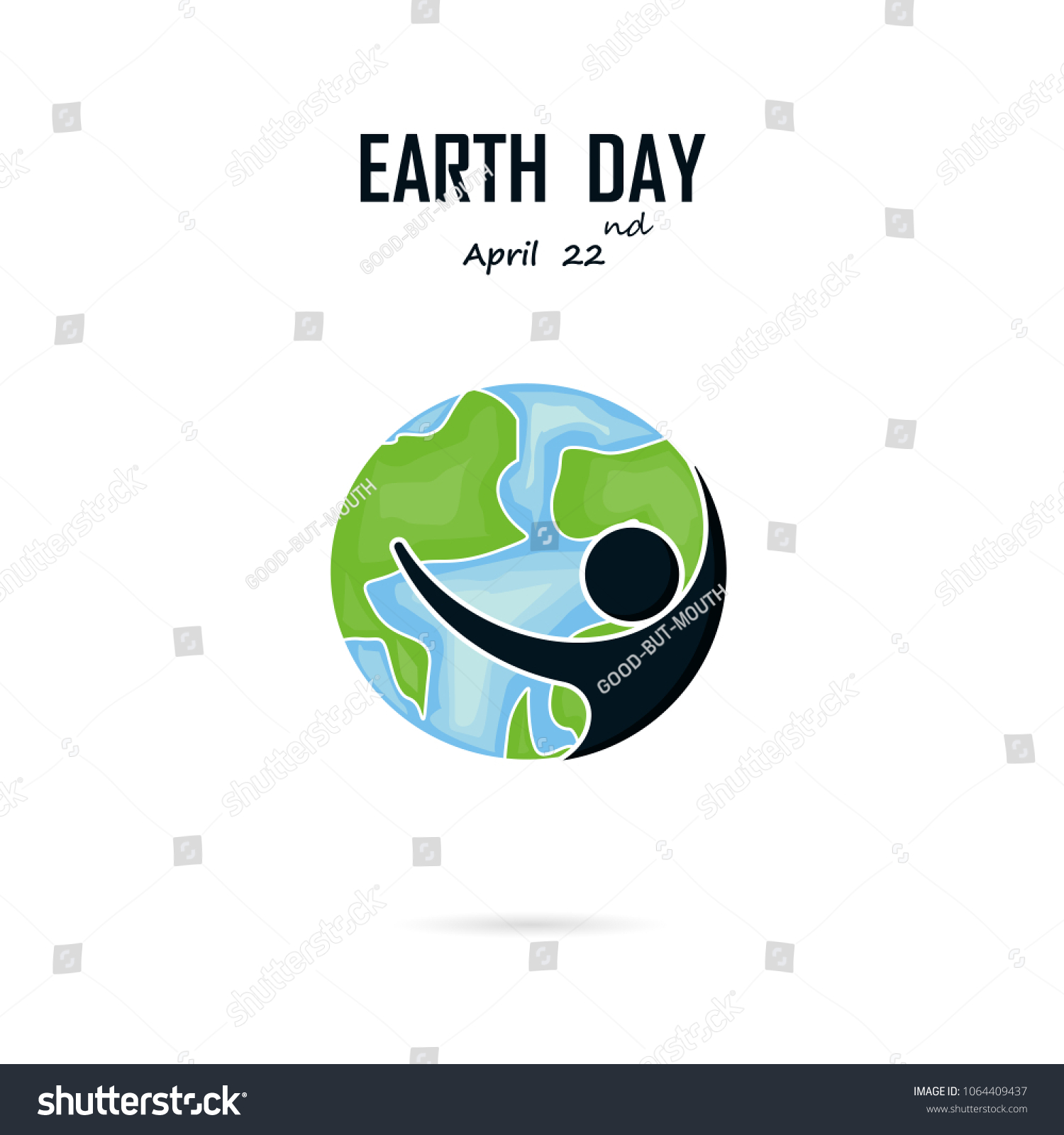 Happy Earth Day April 22 Globe Stock Vector Royalty Free