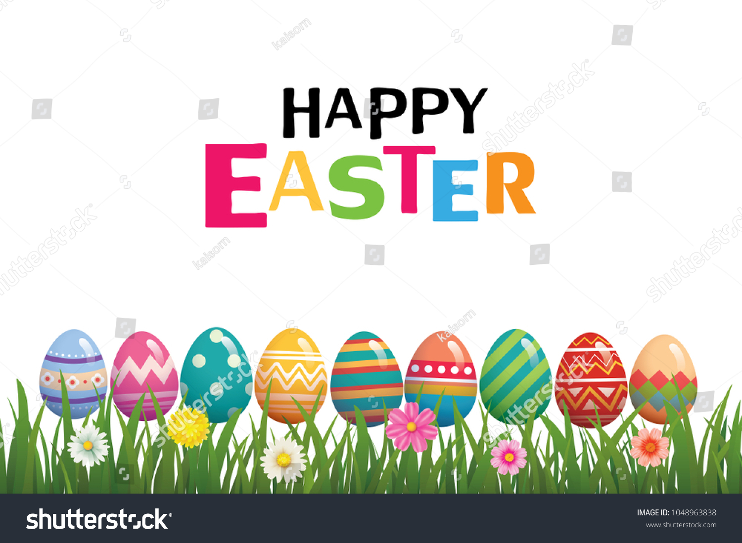 Happy Easter Egg Background Template Be Stock Vector (Royalty Free ...