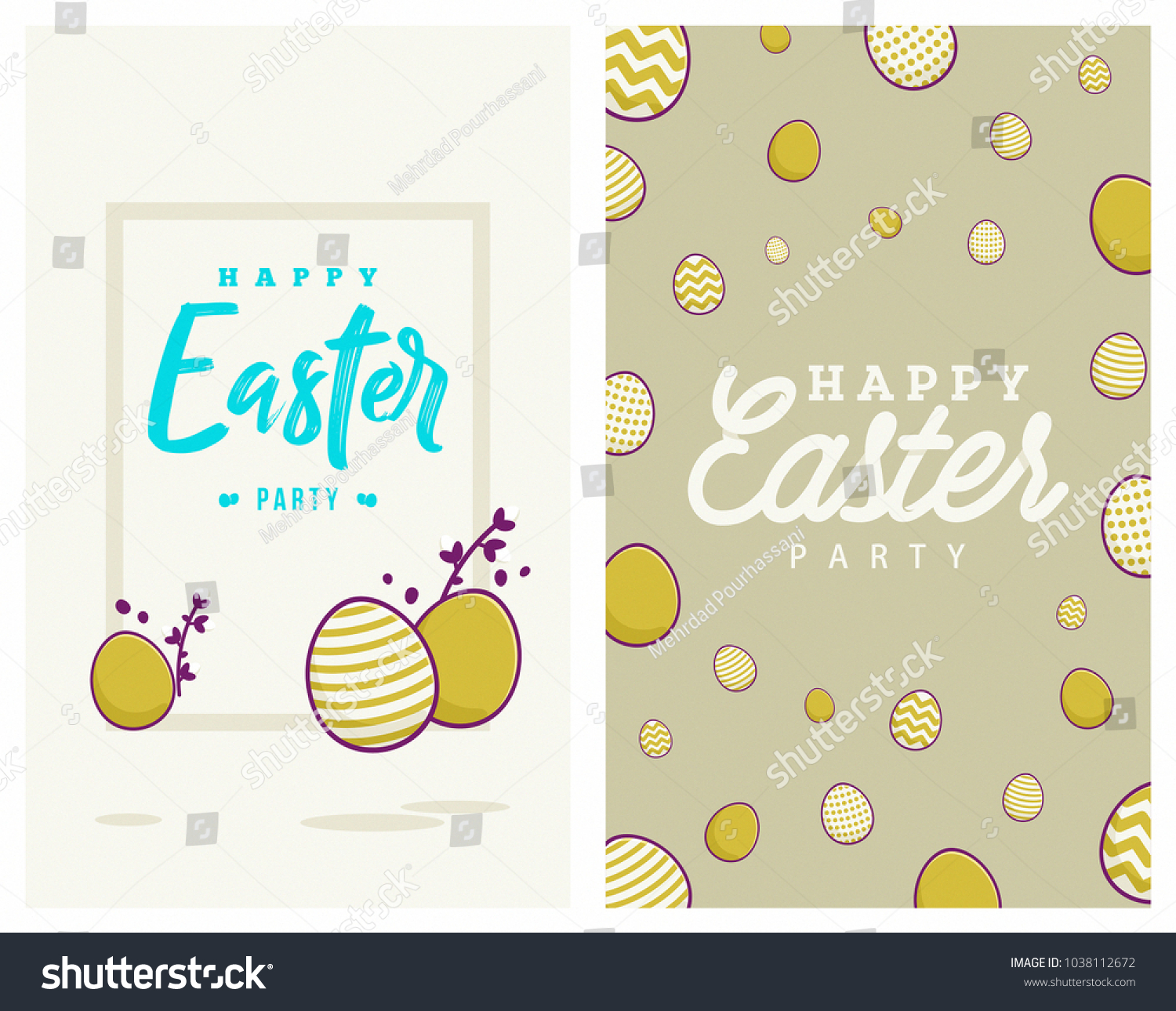 happy easter party invitation cards design stock vector royalty easter party invitation